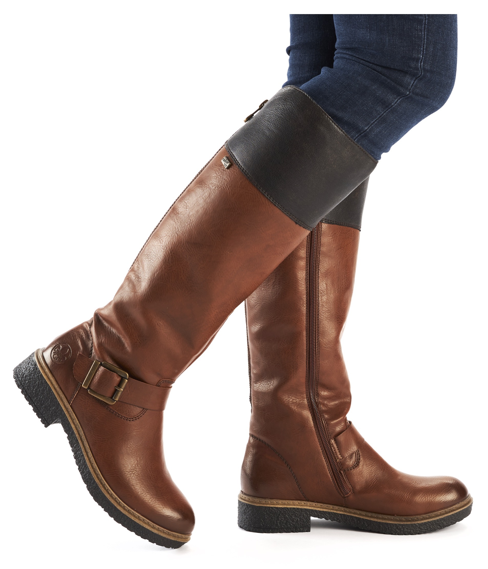 Rieker Winterstiefel, Langschaftstiefel, TEX-Membran, Blockabsatz, Innenreißverschluss