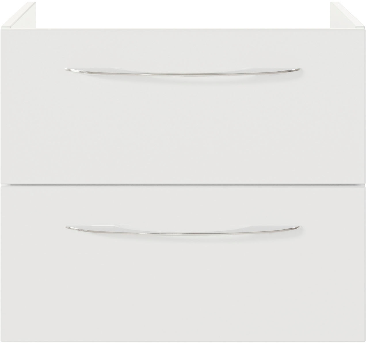 Saphir Waschtisch »Serie 4035 Keramik-Aufsatzbecken mit Unterschrank, 88 cm breit«, Waschplatz mit 2 Schubladen, Regalfächer, Griffe in Chrom Glanz