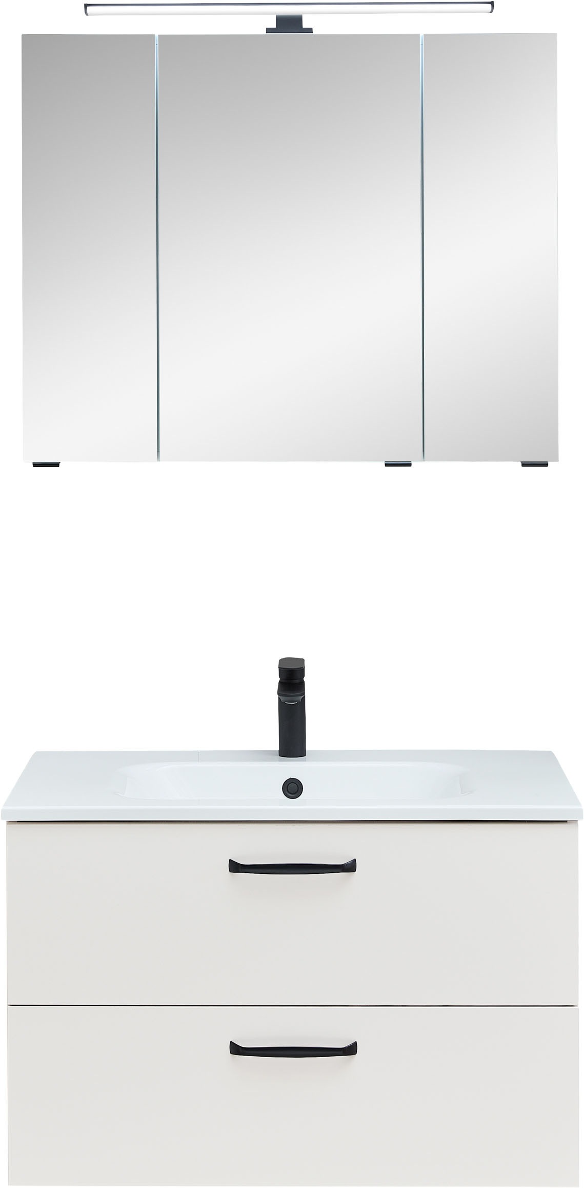 Saphir Badmöbel-Set »Quickset 500, Waschtischunterschrank mit Waschtisch und Spiegelschrank« 3 Stk. tlg.
