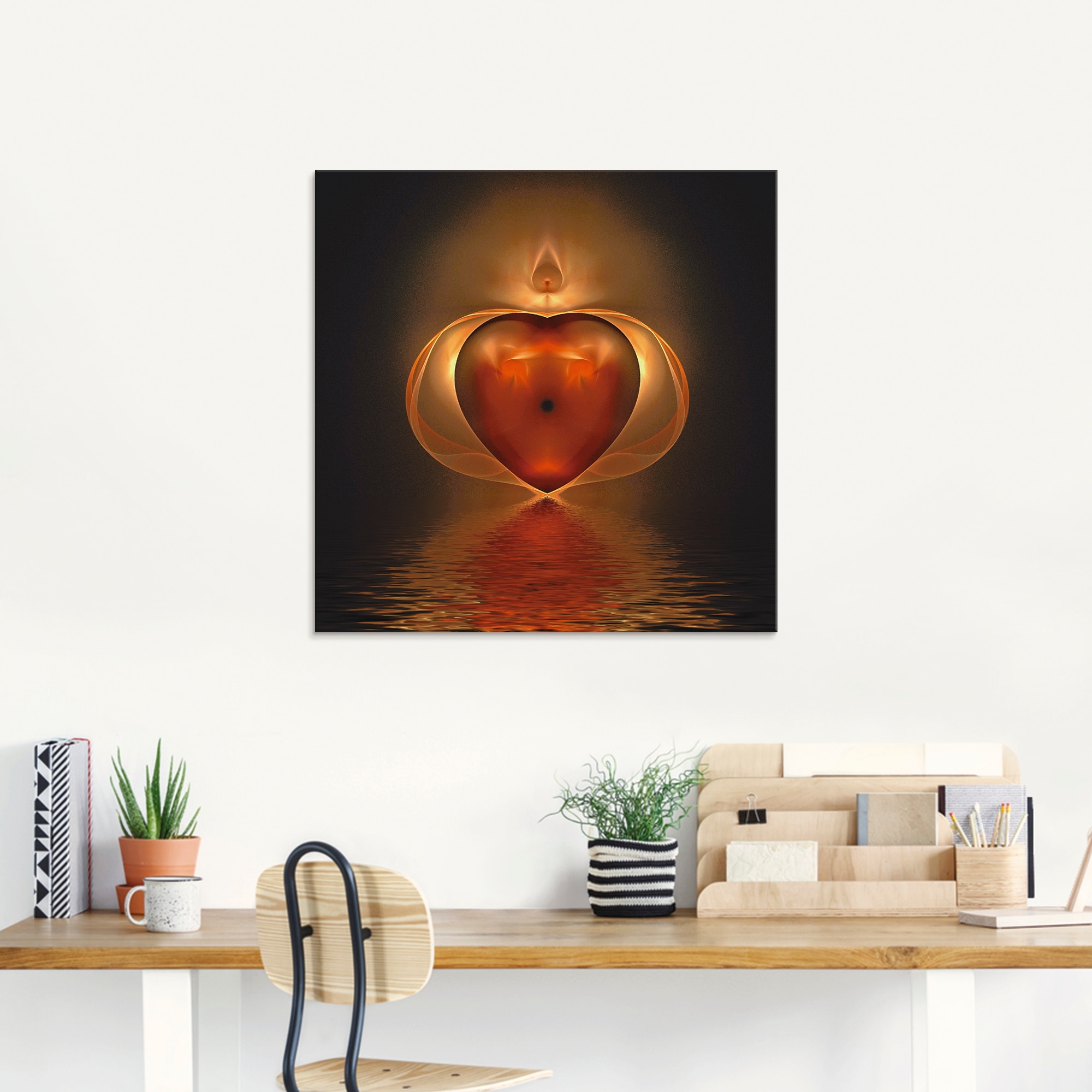 Artland Glasbild »Herz«, auf Herzen, Raten St.), kaufen verschiedenen (1 in Größen