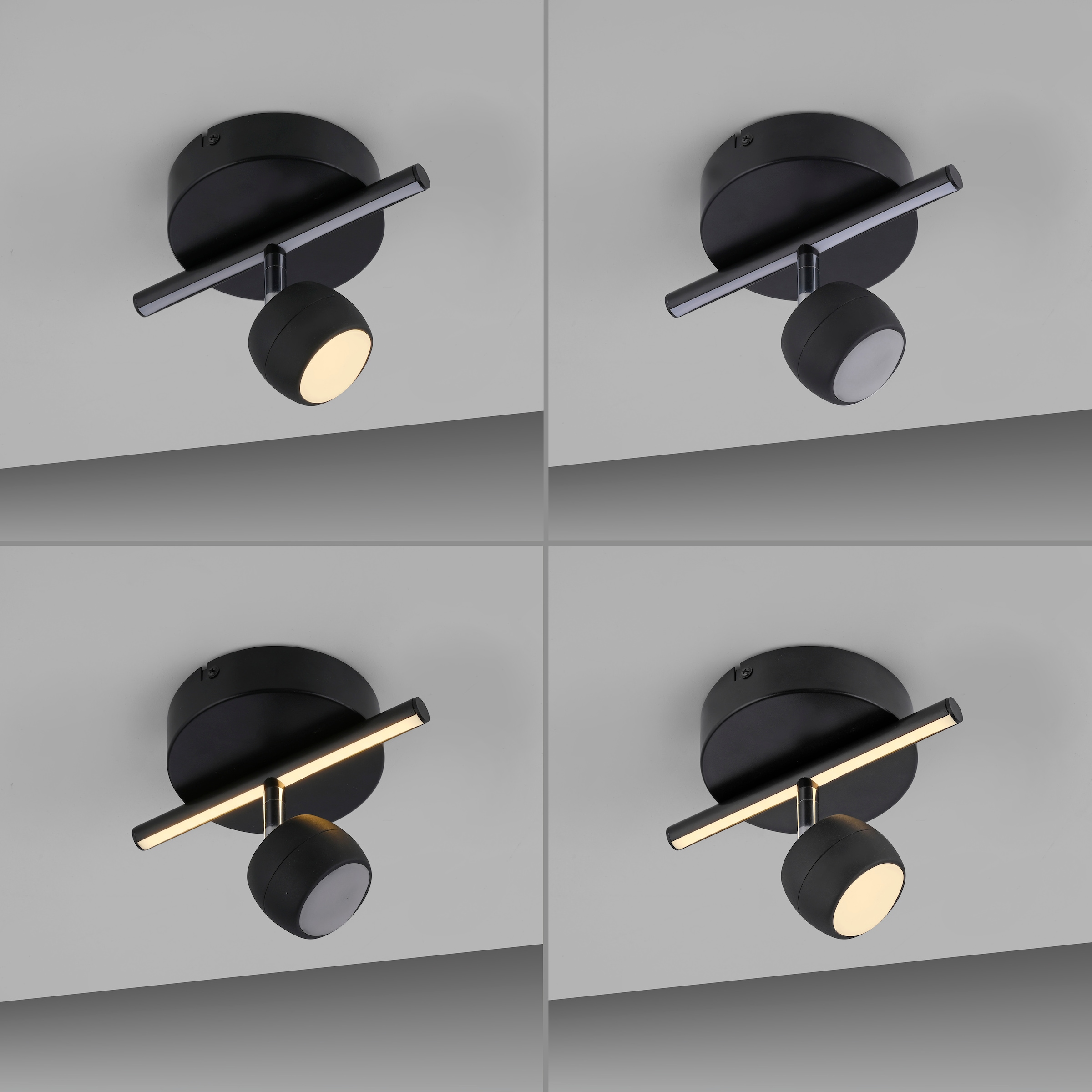 JUST LIGHT LED Deckenleuchte »JARIK« LED-Board 1 Stk. Warmweiß Serienschalter: Alles / Spots / Profile, getrennt schaltbar