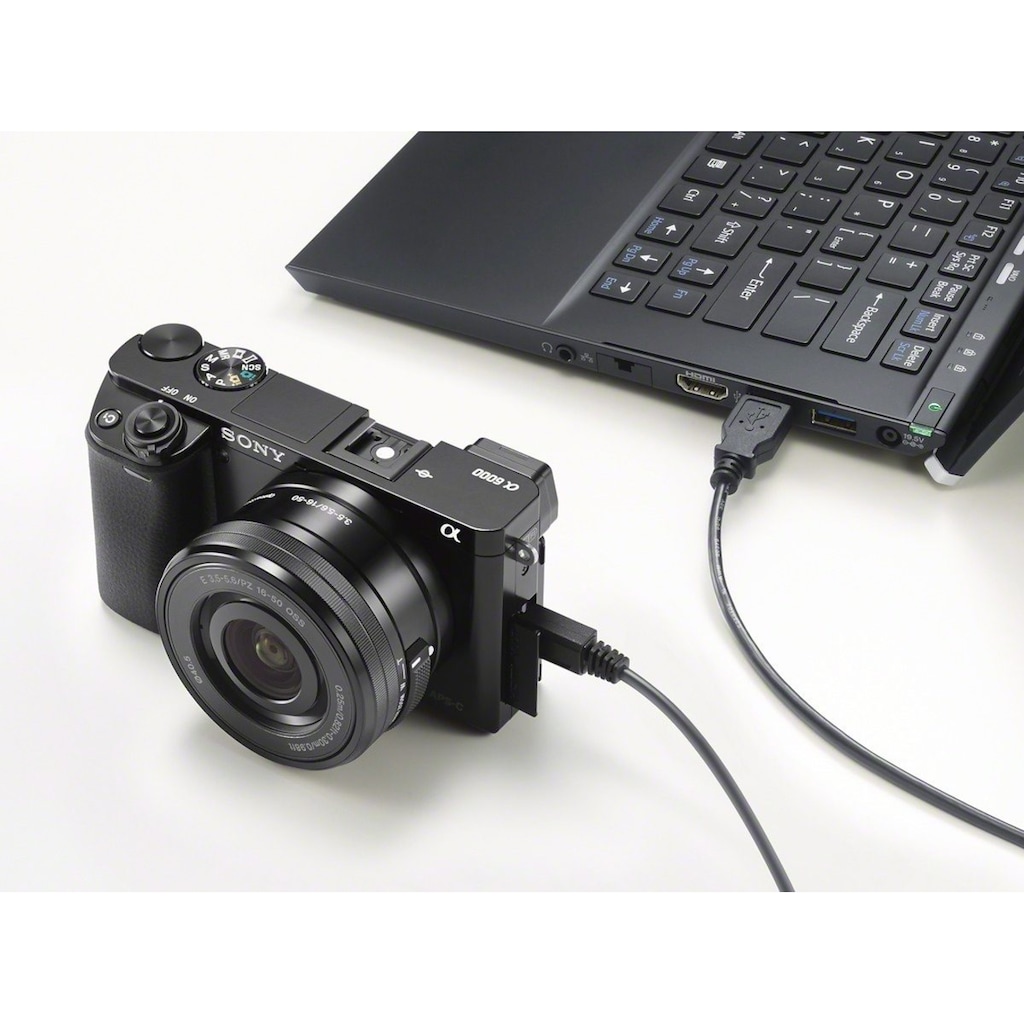Sony Systemkamera »Alpha ILCE-6000Y Set«, Sony 16-50, Sony 55-210, 24,3 MP, WLAN (Wi-Fi), Gesichtserkennung, HDR-Aufnahme