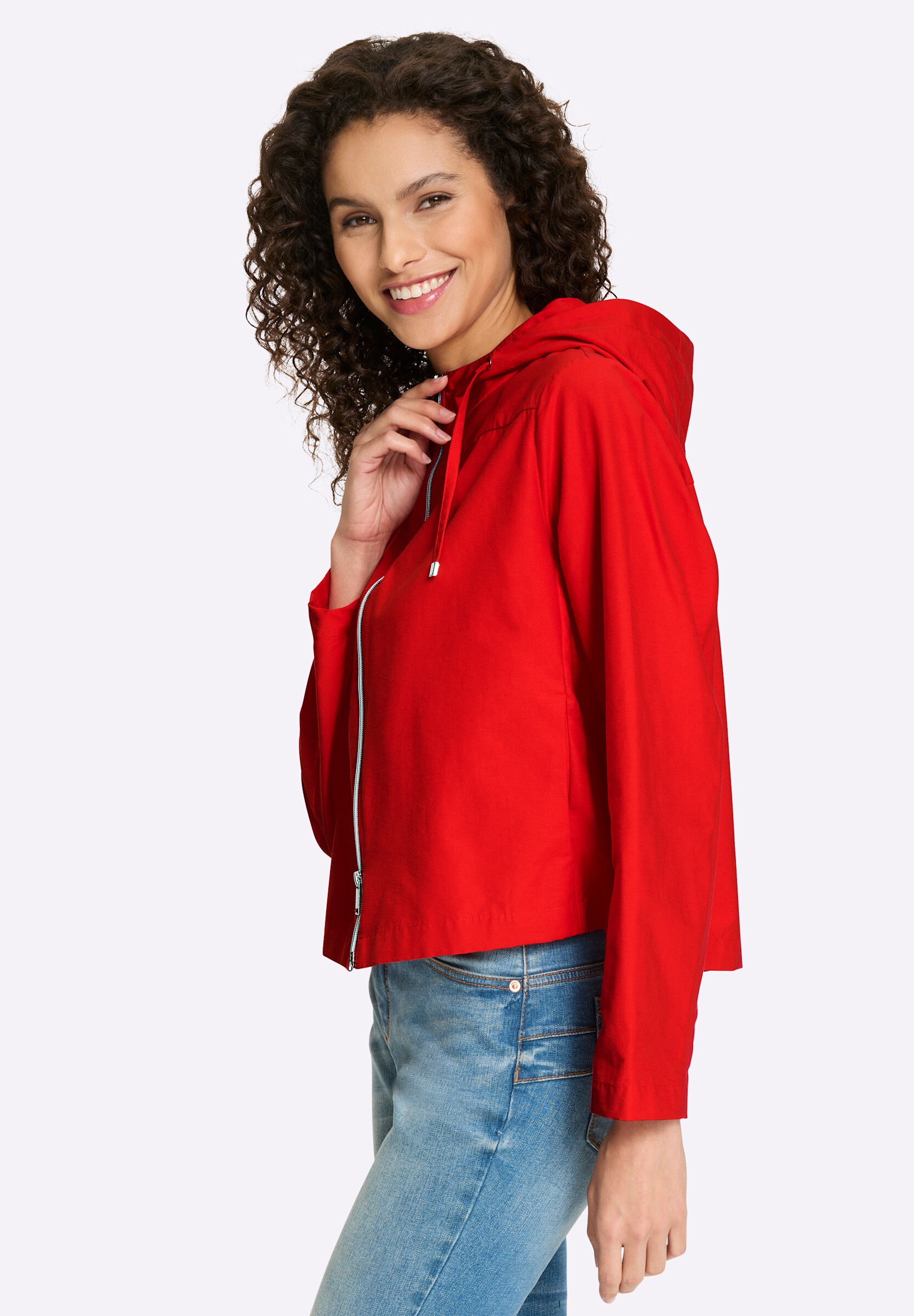 heine Kurzjacke »Jacke Kapuzenjacke mit 2-Wege-Zipper« mit Kapuze