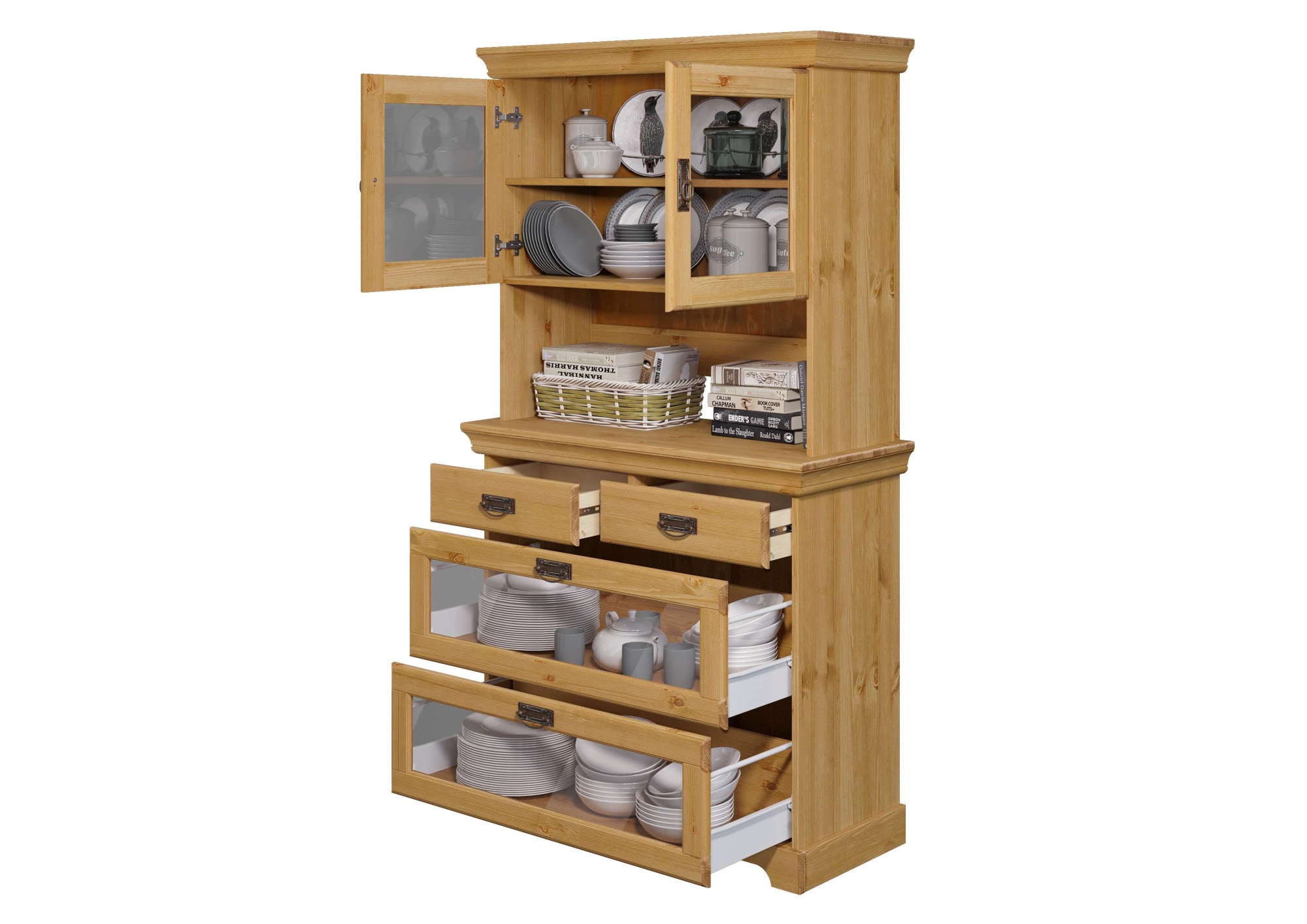 Home affaire Buffet »Rügen«, zertifiziertes Massivholz, Höhe 168 cm, im Landhausstil