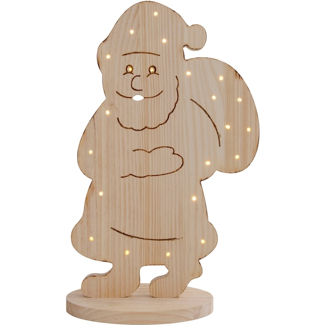 näve LED Dekoobjekt »Santa klein, Weihnachtsdeko aus Holz«,  Holz-Stehleuchte, Höhe ca. 49 cm, Batteriebetrieben online kaufen | mit 3  Jahren XXL Garantie