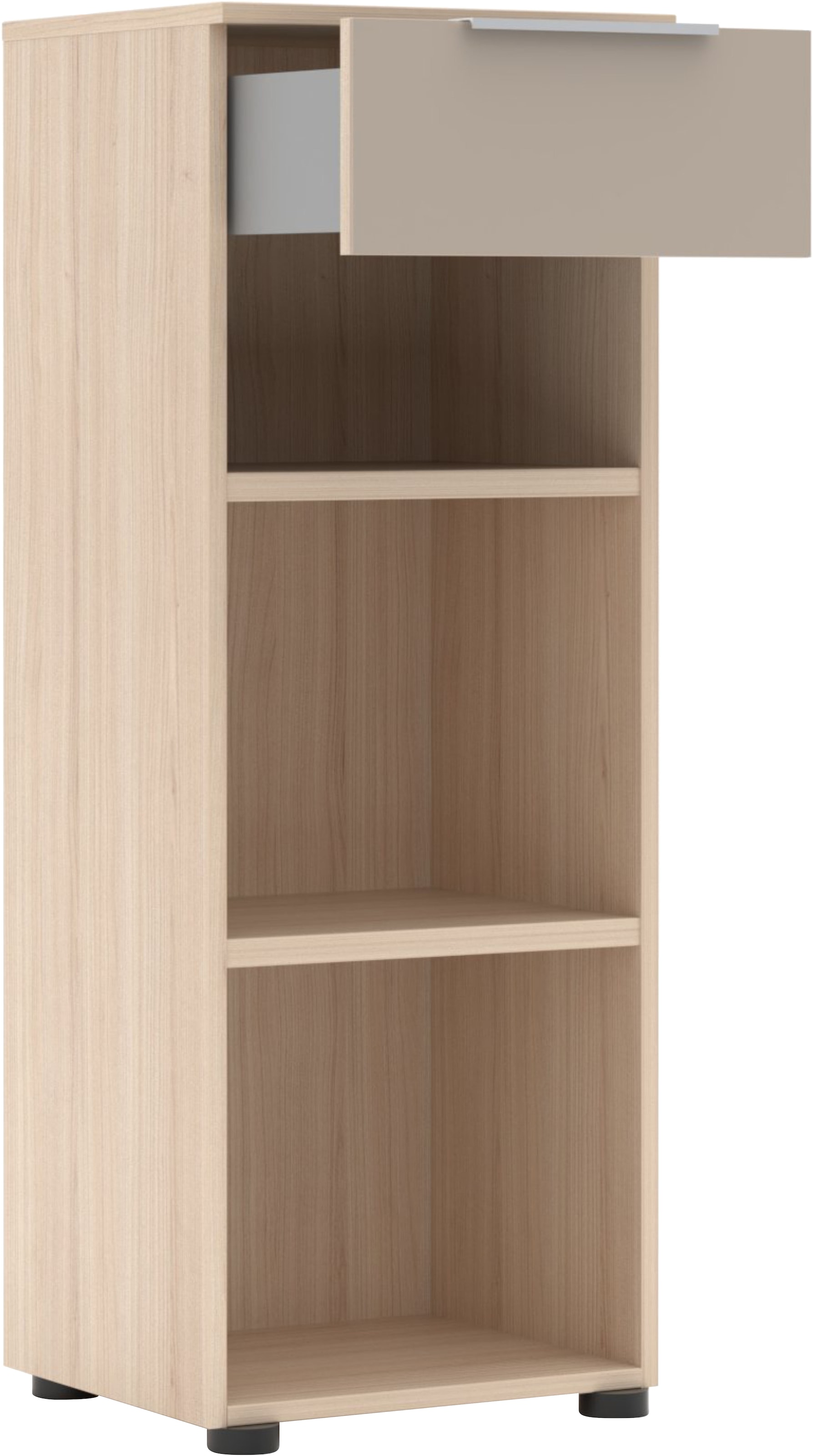 Innostyle Aktenregal »Büroregal Santorin, 40x 110x 38 cm (B/H/T)« 1 Stk. tlg. 1 Schubkasten, 3 offene Fächer, Softclose, Metallgriff