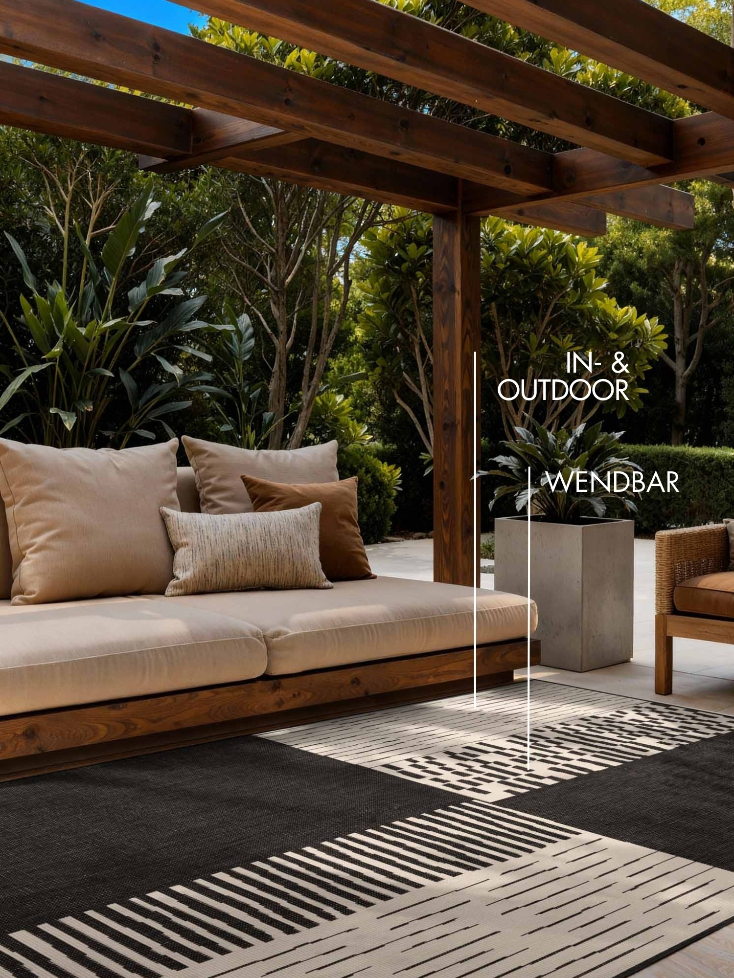 Ted Baker Teppich »Acacia , Wendeteppich« rechteckig 8 mm Höhe Designteppich, Wetterfest, Pflegeleicht, Modern, Wohnzimmer, Terrasse