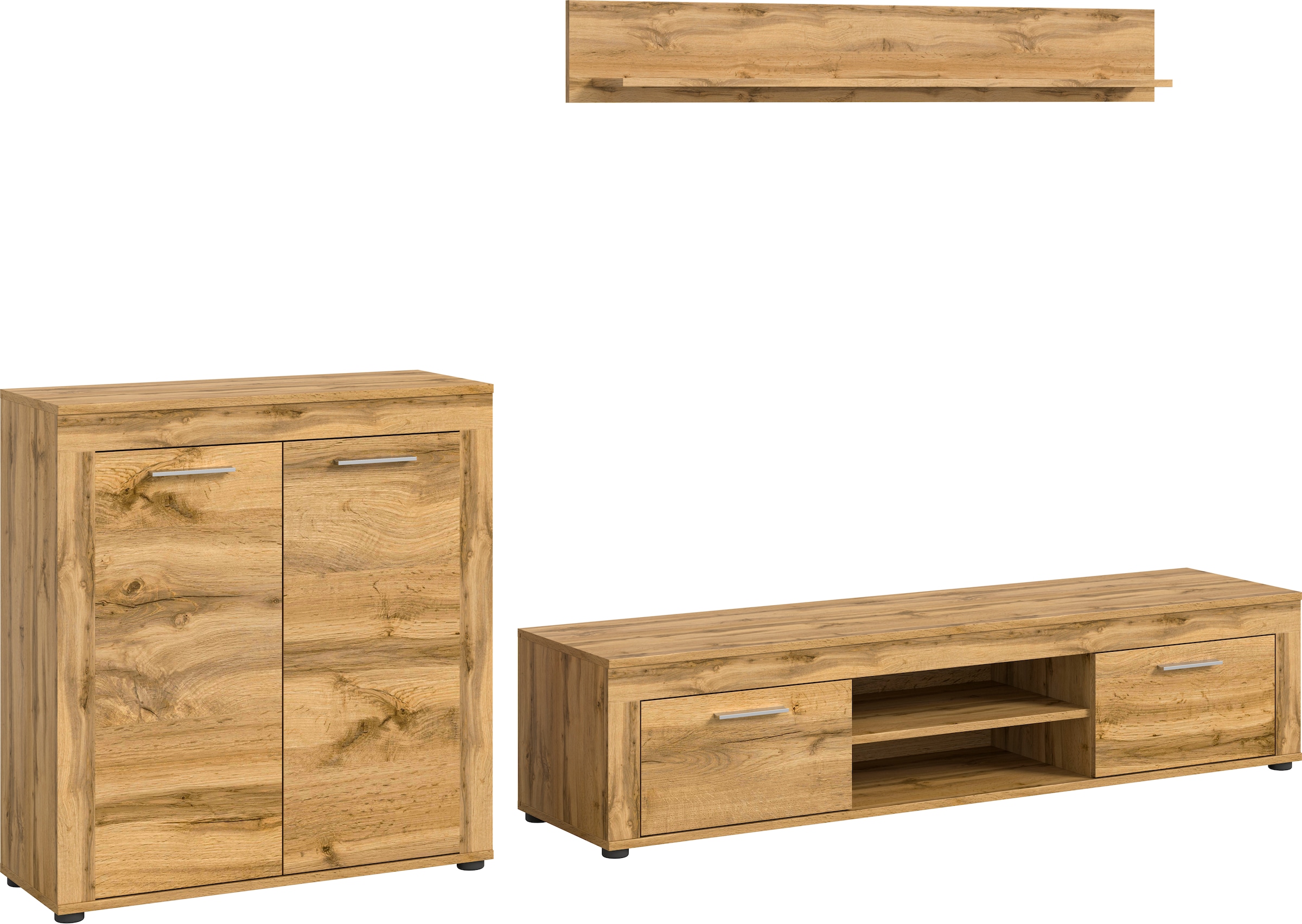Home affaire Wohnwand »Aosta, Breite 255cm, bestehend aus Highboard, Lowboard, Wandboard« 3 Stk. tlg.