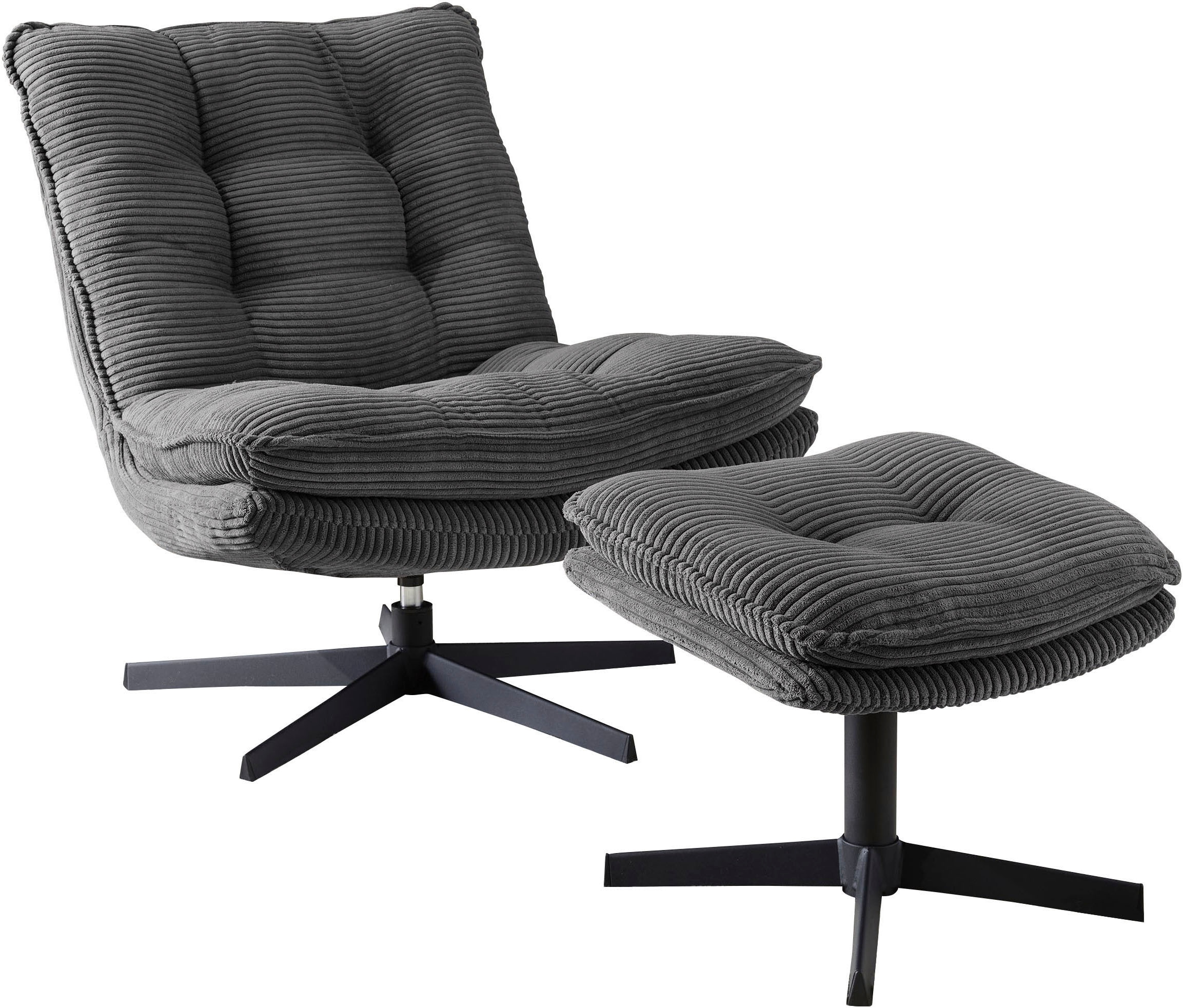 Jockenhöfer Gruppe Relaxsessel »Kasper«, Inklusive Hocker, 360° Drehfunktion, Cord