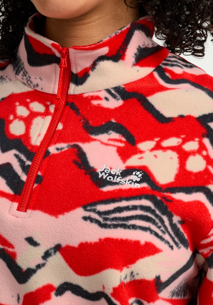 Jack Wolfskin Strickfleece-Pullover »PAW ERA 100 PRINT HZ W« aus Strickfleece, mit halbem Reißverschluss, mit Rundhalsausschnitt