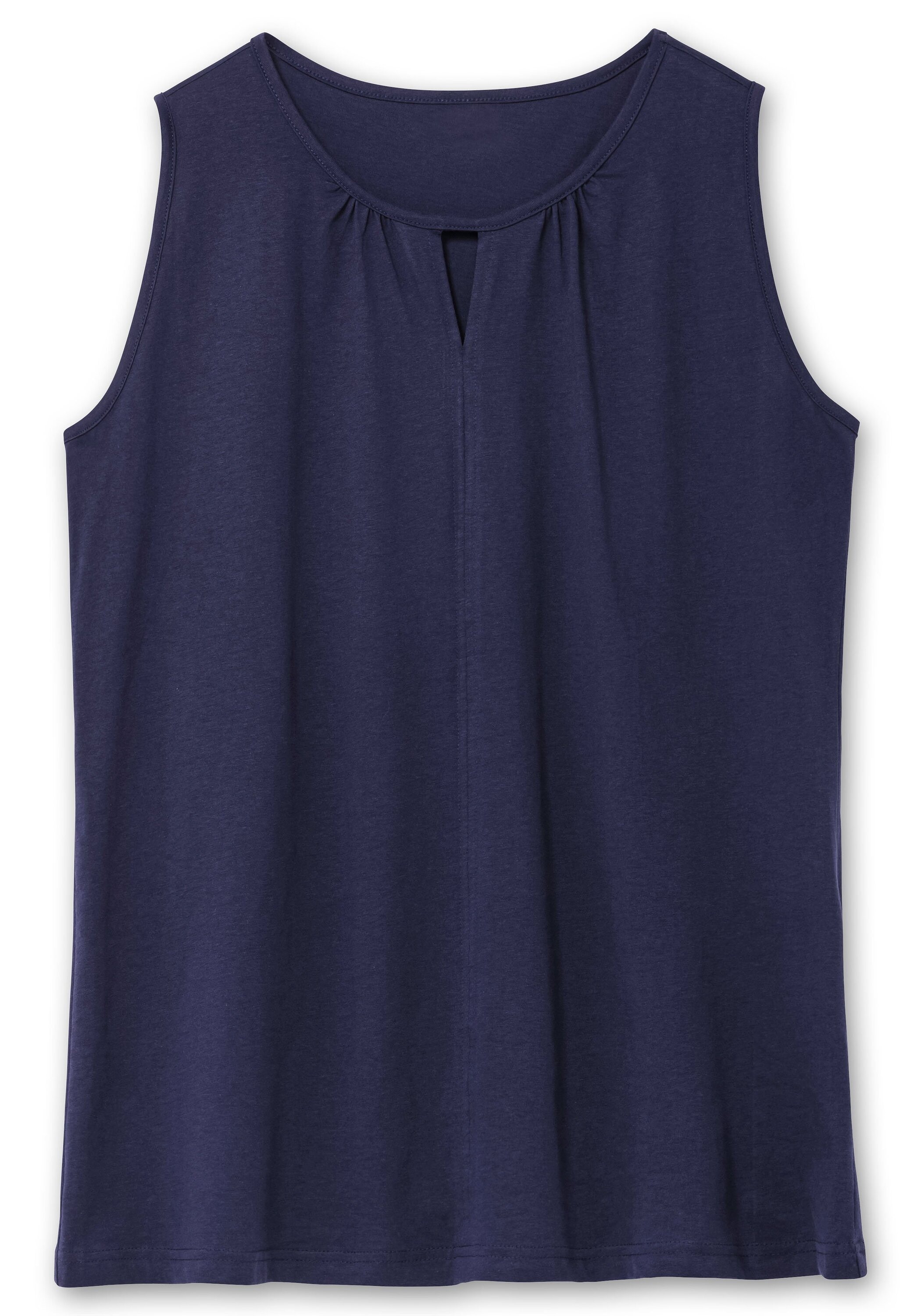 Sheego Tanktop »Top mit leichter Raffung und Cut-out am Ausschnitt«