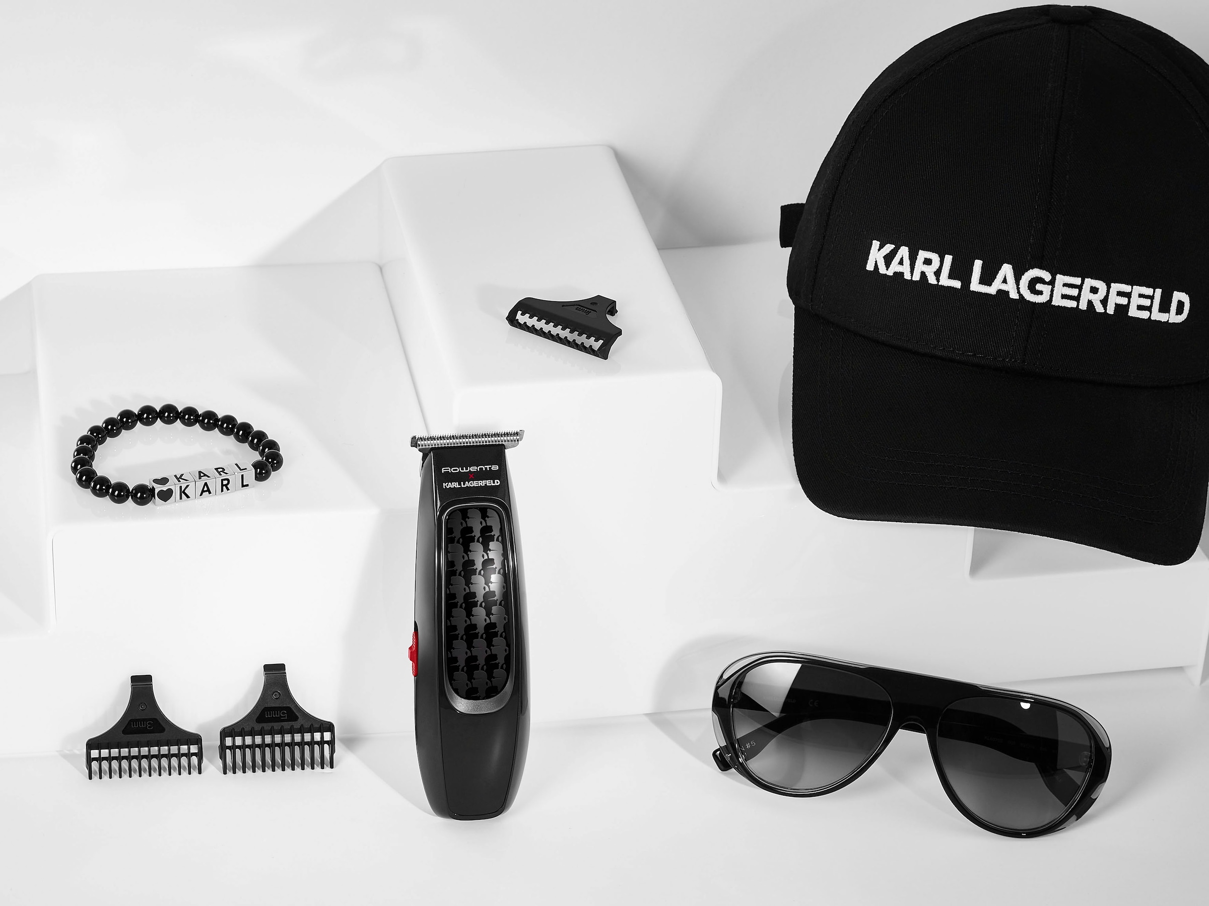 Rowenta Haarschneider »Rowenta x Karl Lagerfeld TN182L Cut & Style Haarschneider«, 3 Aufsätze, 3 Kämme (1-3-5 mm), Titaniumklingen, 90 Minuten Laufzeit, wasserdicht