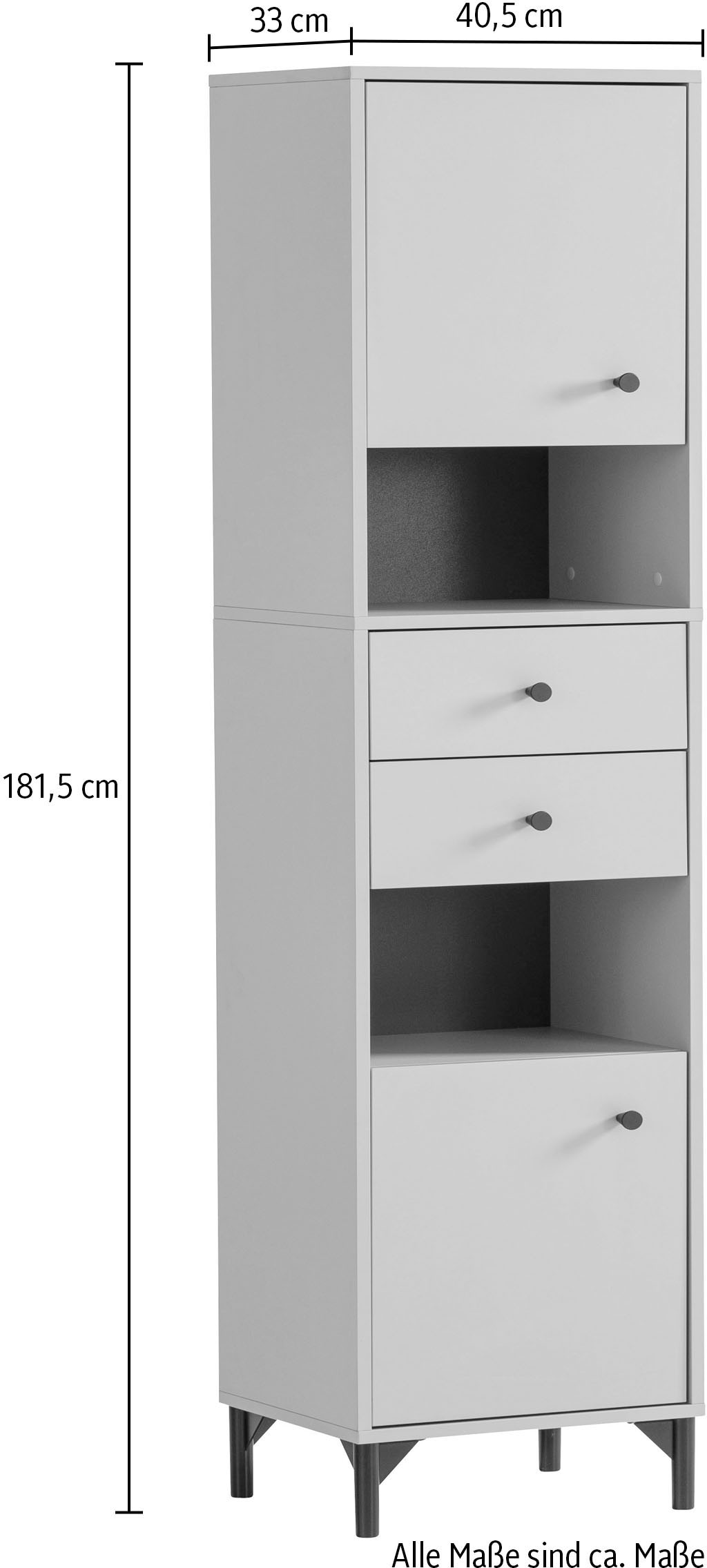 Schildmeyer Hochschrank »Smash, Breite 40 cm«, Apricot Dekor, wechselbarer Türanschlag