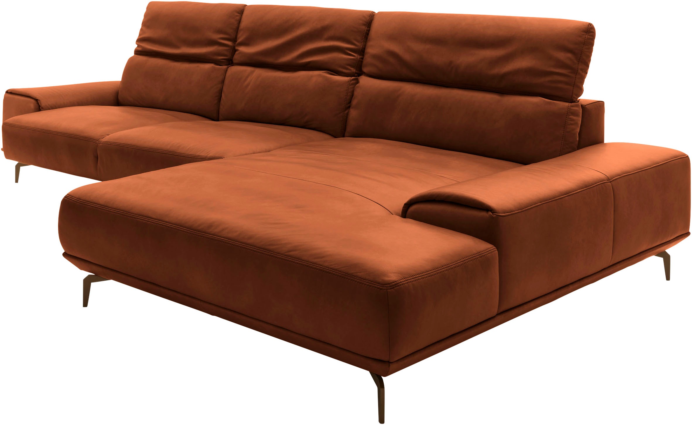 Musterring Wohnlandschaft »MR 2490«, Bronze-Fuß, Sitzhöhe 48cm, wahlweise mit Funktionen, Maße 342 x 207 cm