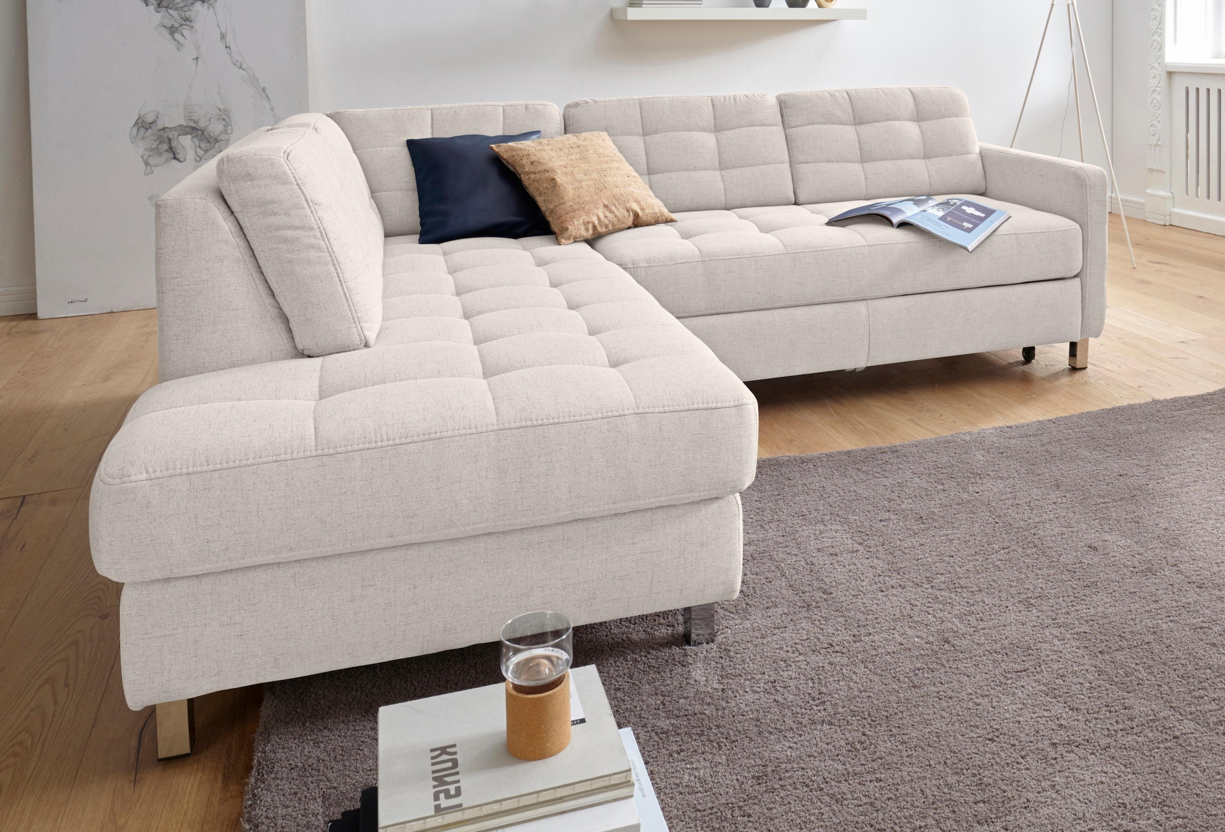 sit&more Ecksofa »Picasso L-Form«, wahlweise mit Bettfunktion und Bettkasten
