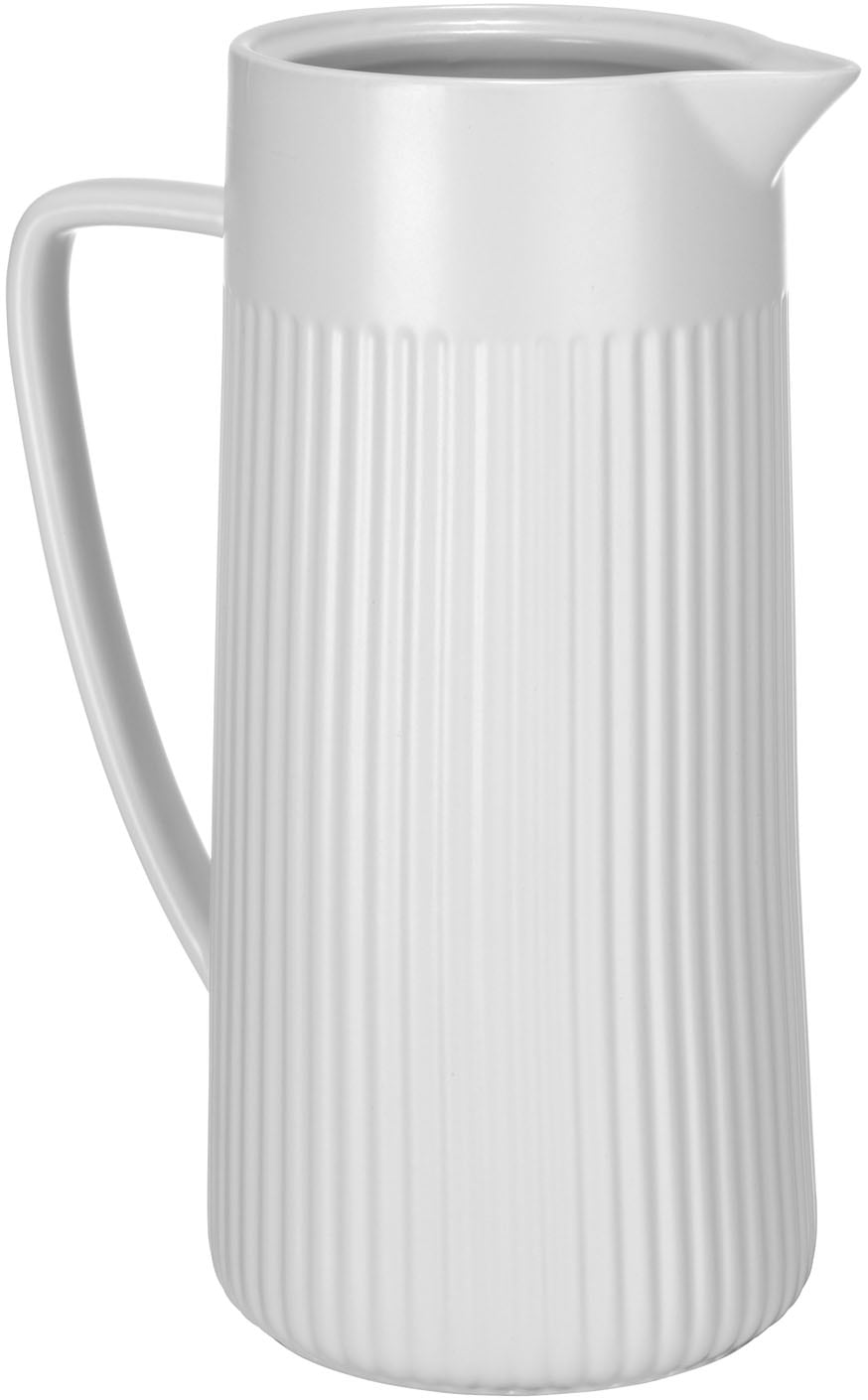 SCHÖNER WOHNEN-Kollektion Karaffe "REFIA" Keramik Krug, 1,25l mit eleganter Rifferlung