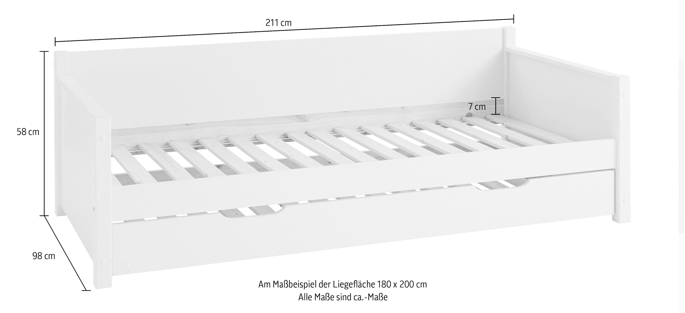 Lüttenhütt Daybett »"TIPO " zertifiziertes Massivholz,«, Gästebett, platzsparend, Option für 2. Schlafgelegenheit