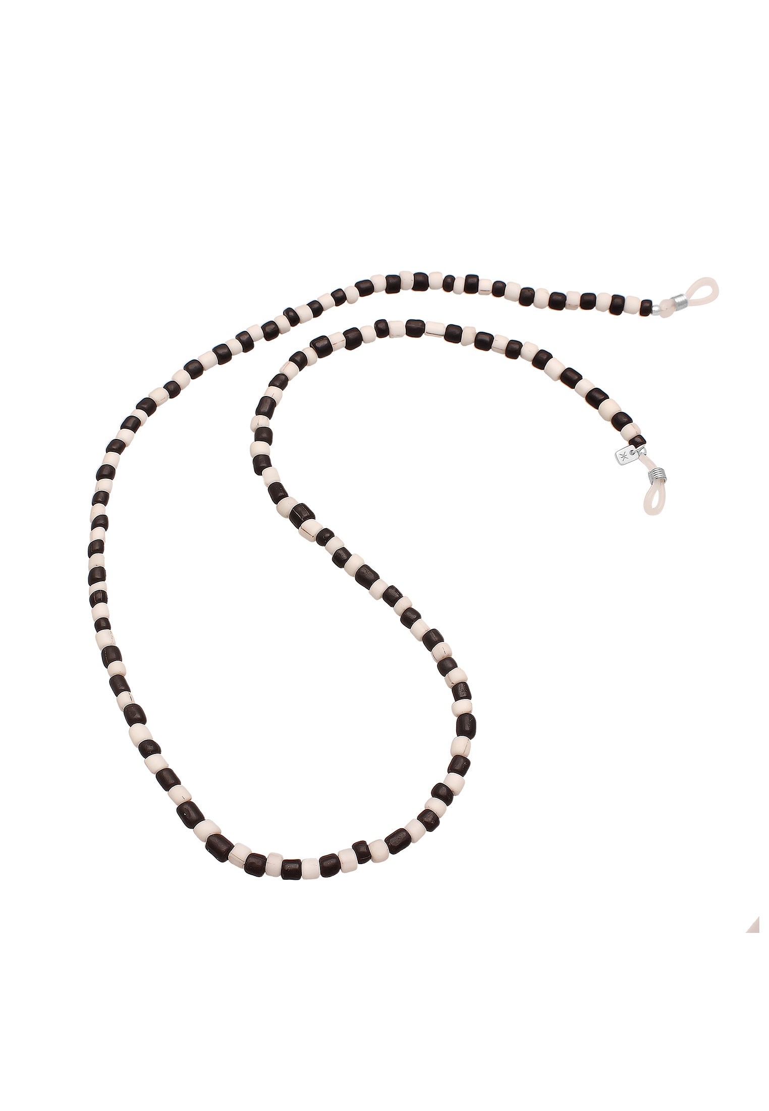 Kuzzoi Schmuckset »Schmuckzubehör Brillenkette Glasperlen Schwarz Weiß 925 Sterling Silber«