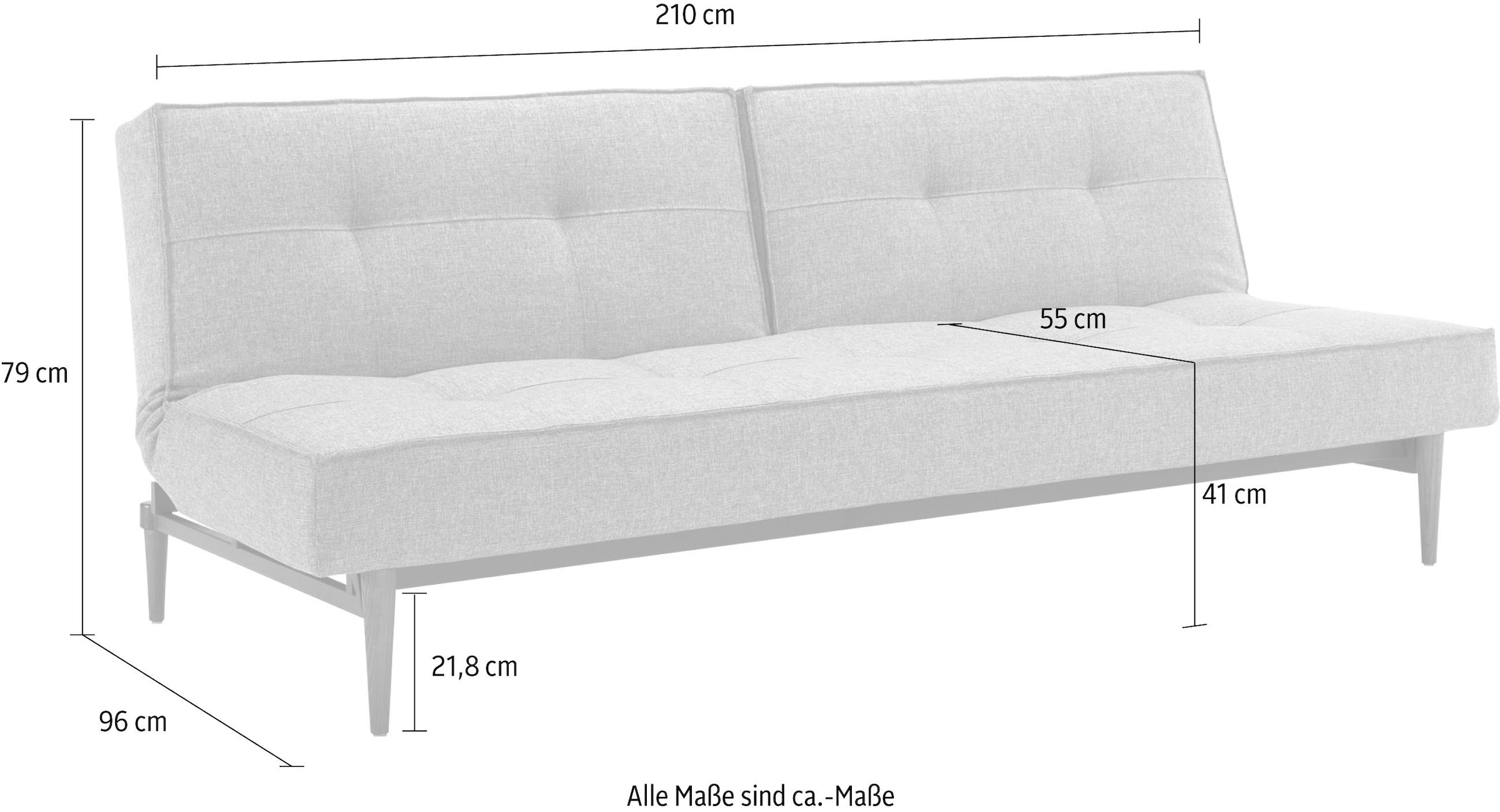 INNOVATION LIVING ™ Schlafsofa »Splitback«, mit dunklen Styletto Beinen, in skandinavischen  Design bequem bestellen