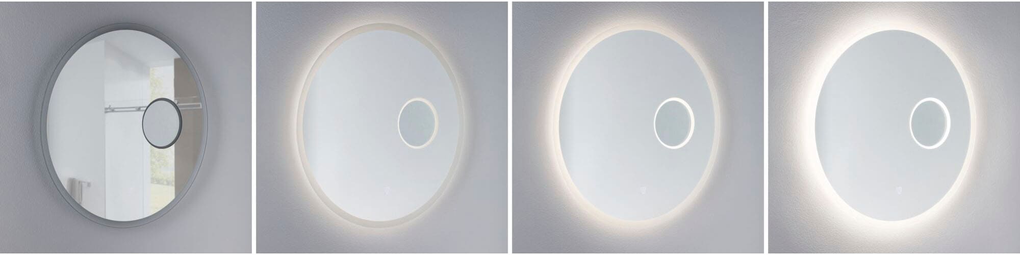 Paulmann LED Spiegelleuchte »LED Leuchtspiegel Mirra  IP44 dimmbar Spiegel« 1 Stk. Neutralweiß Memoryfunktion, Dimmer