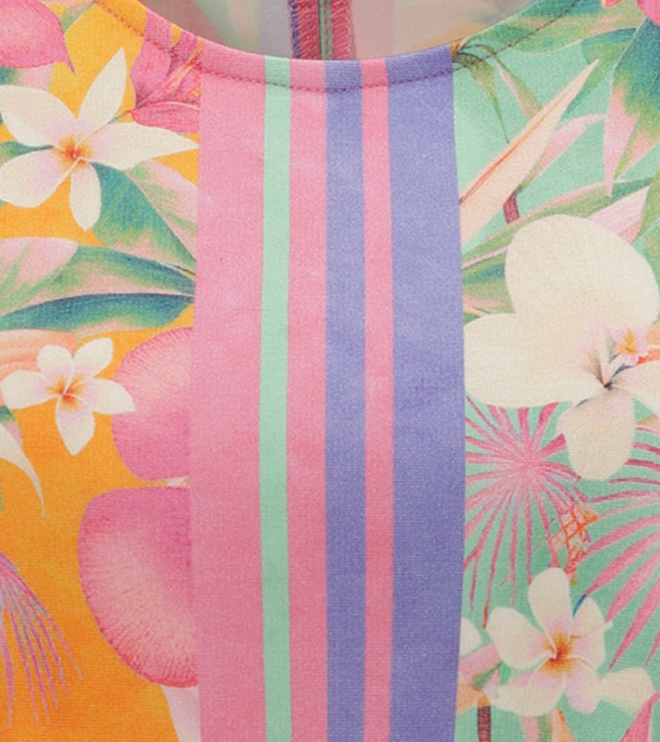 Aniston SELECTED Sommerkleid, mit modischen Druck und gestreifter Bordüre am Saum