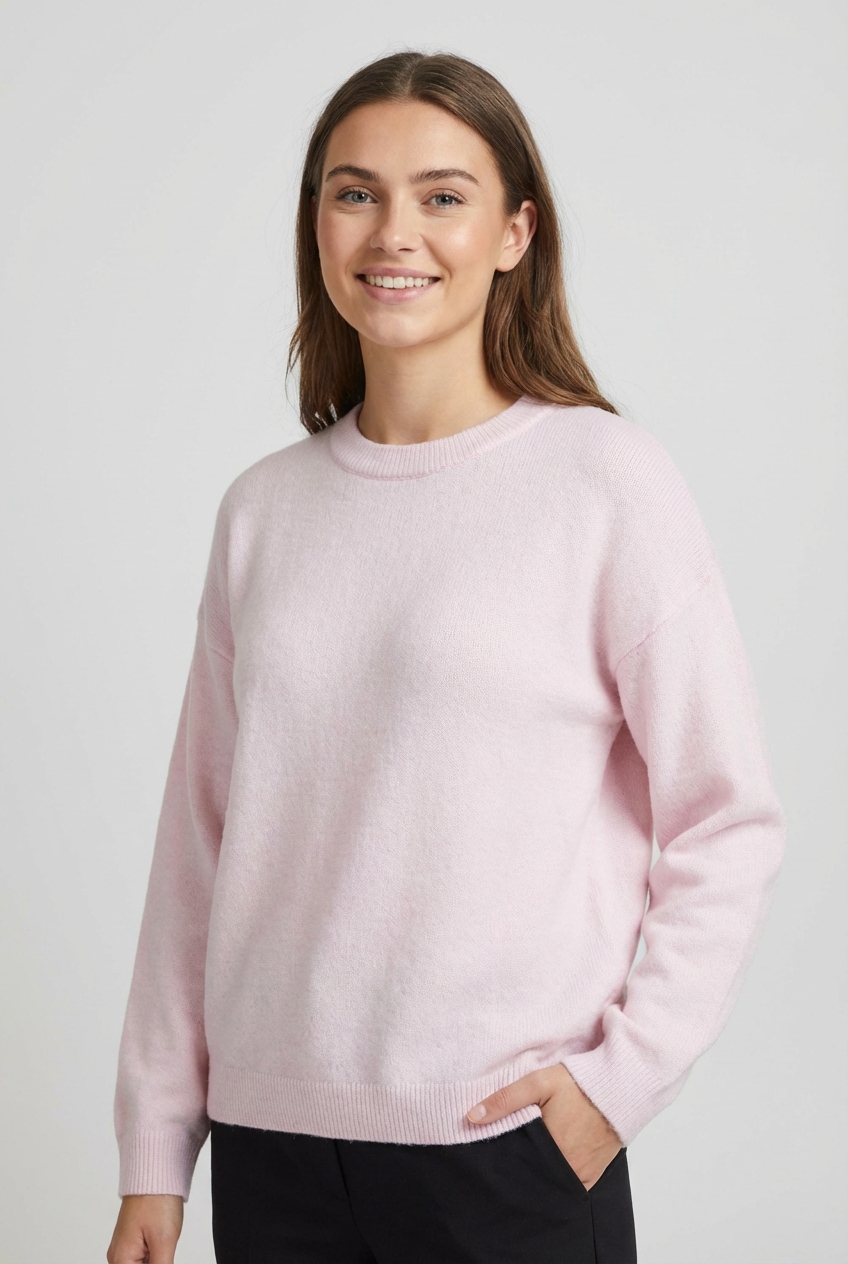 Vila Strickpullover »VILIGA L/S O-NECK KNIT TOP - NOOS« Materialmix, relaxed fit