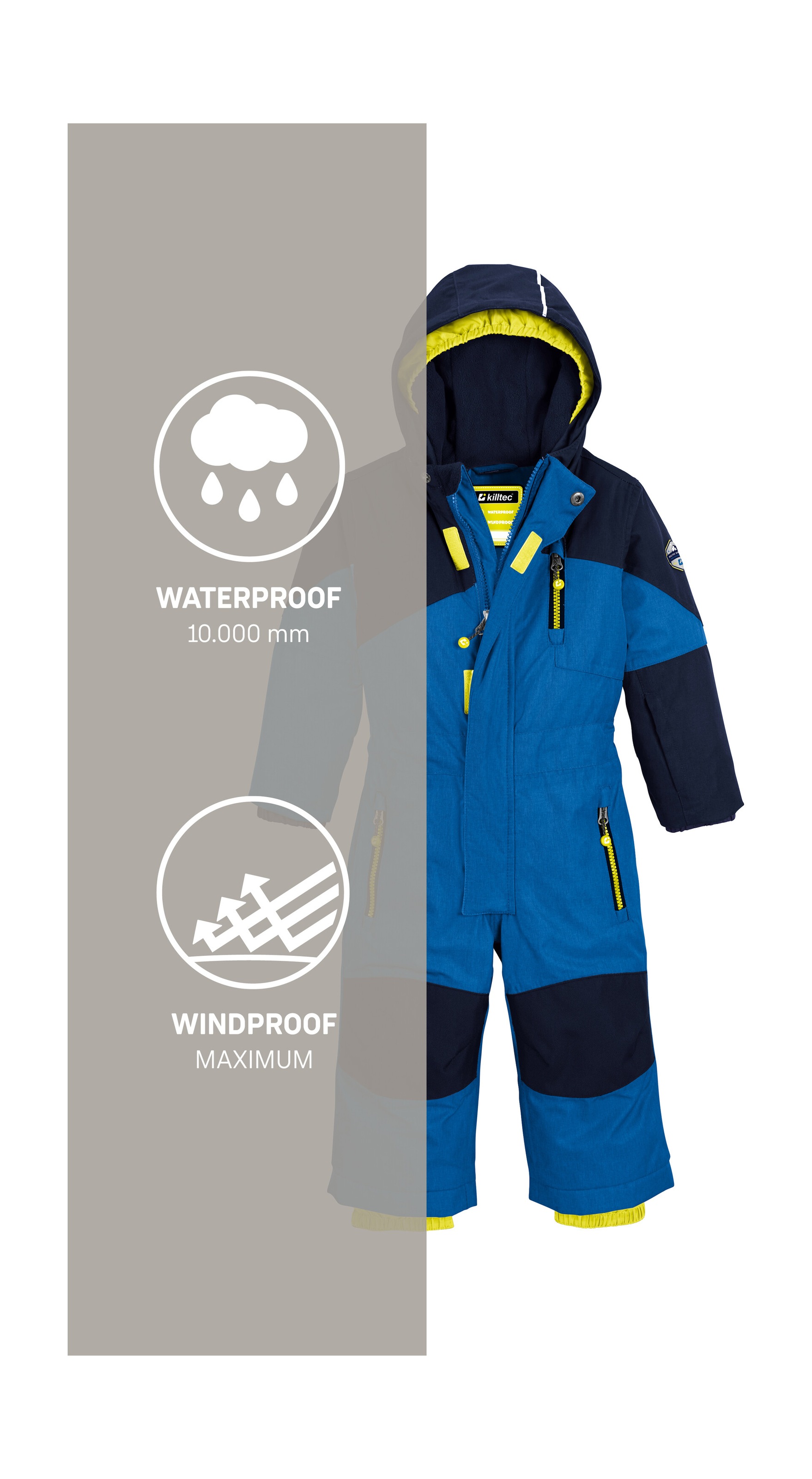 Killtec Skianzug »Kesley Mini«, Skioverall, wind- und wasserdicht, innen warmes Fleece