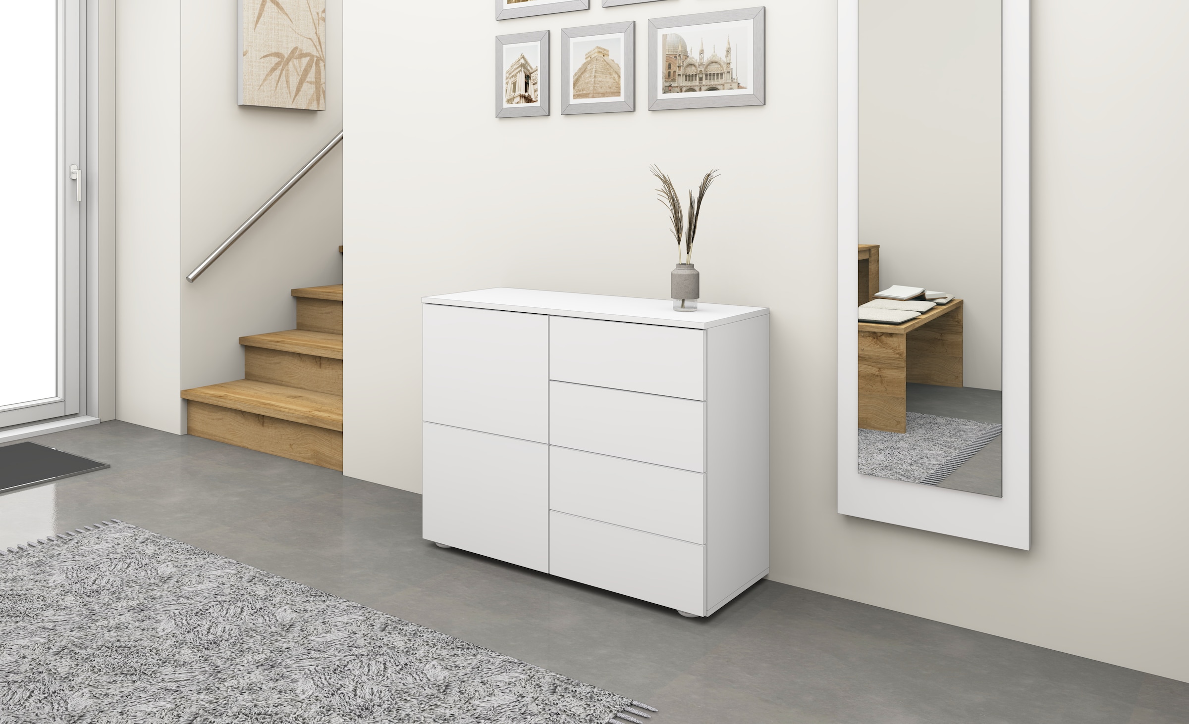 borchardt Möbel Kommode, Drucköffner (Push-To-Open), höhenverstellbare Einlegeböden