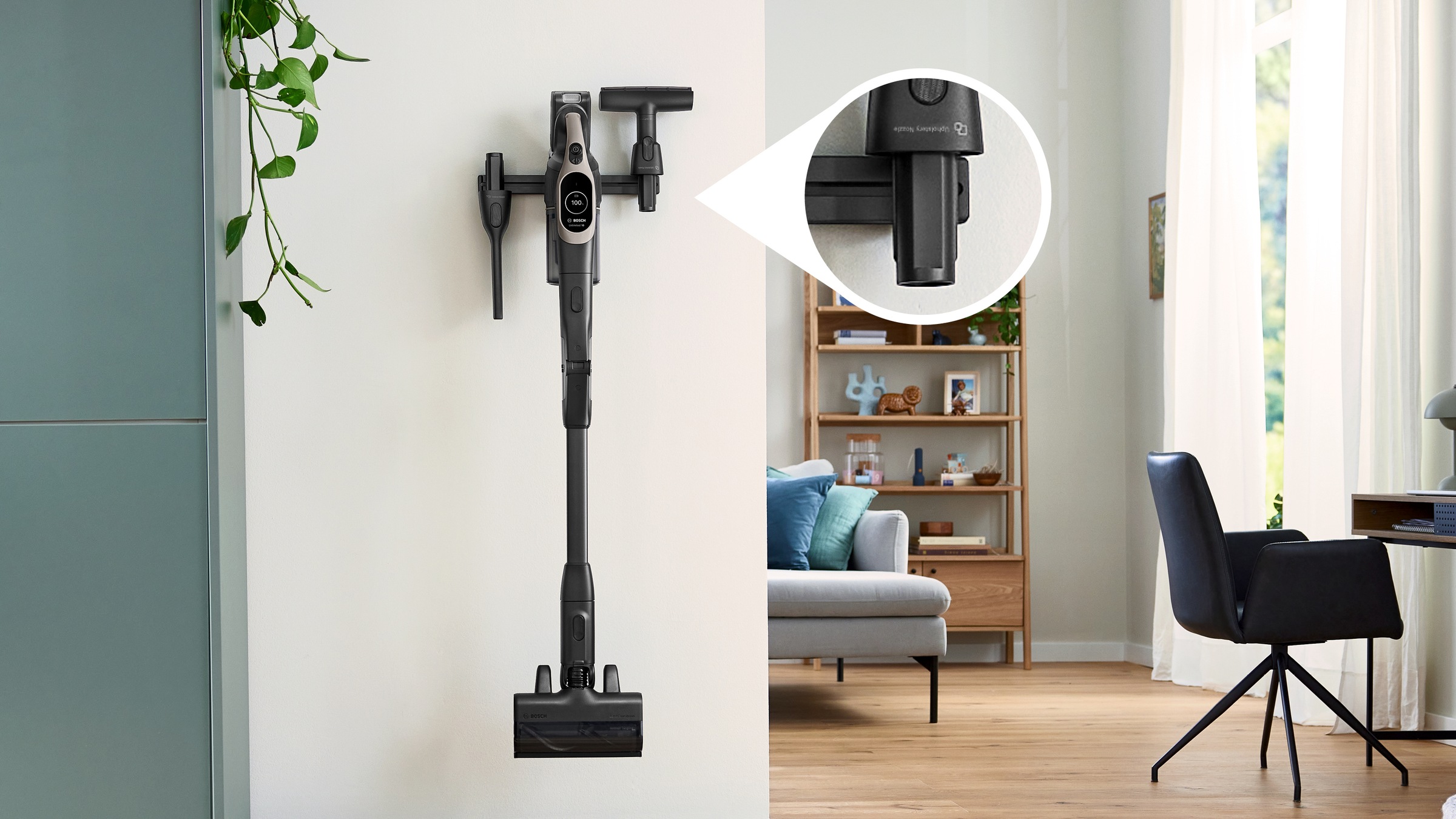 BOSCH XXL-Polsterdüse »XXL-Polsterdüse BHZUNGXXL, 360° Rotation, großer Bürstendurchmesser«, ideal zur Fahrzeug-Innenreinigung, Original-Zubehör, schwarz