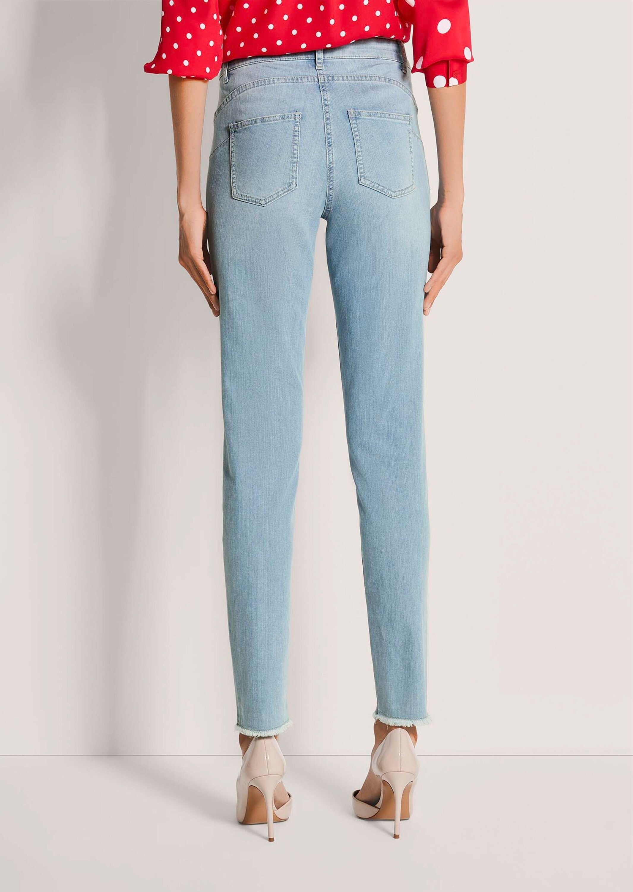 MADELEINE Regular-fit-Jeans »Jeans Skinnyjeans mit Formbund« Fransensaum