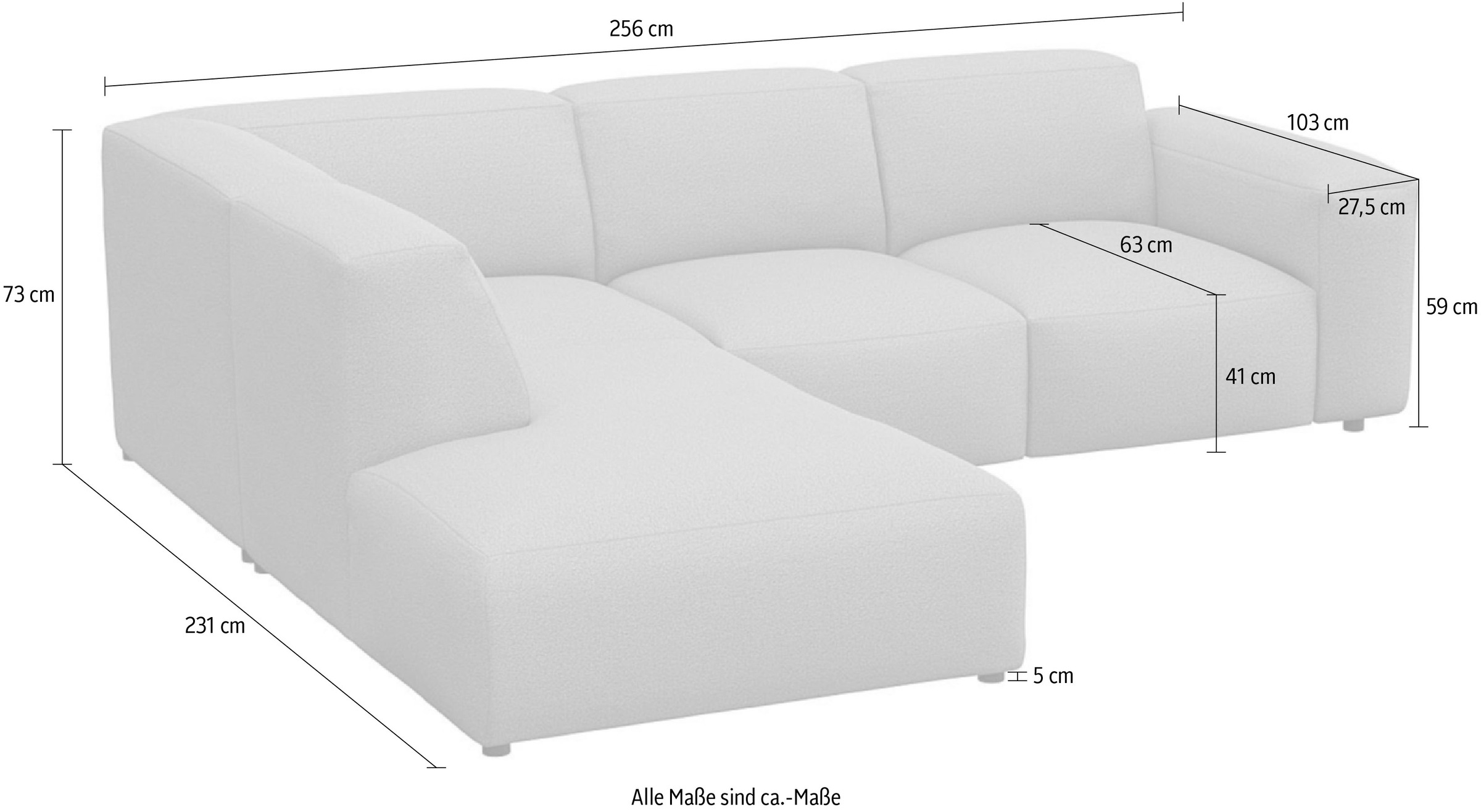 FLEXLUX Ecksofa »Lucera, super bequem durch hochwertigen Sitzaufbau mit Kaltschaum«, modern & anschmiegsam, L-Form, Designsofa