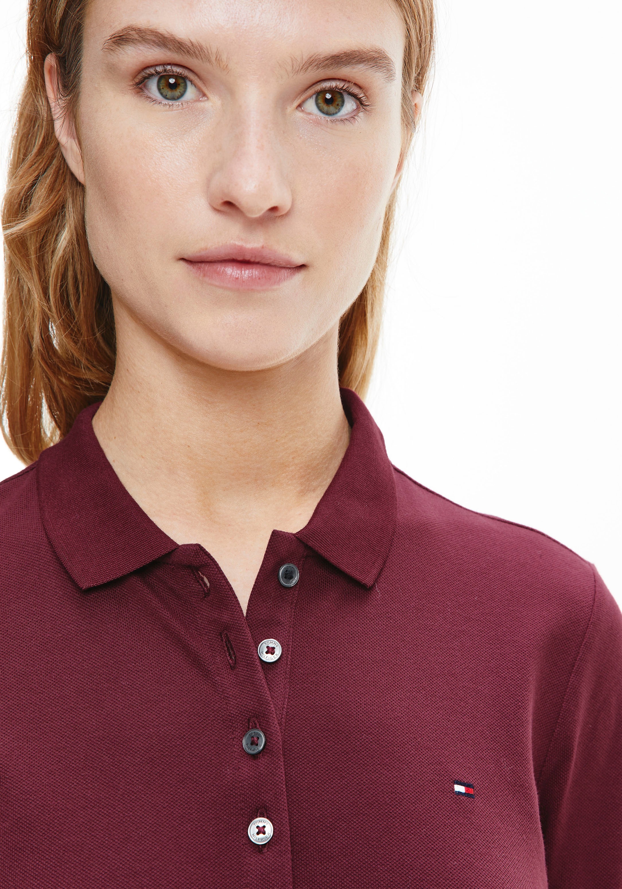 Tommy Hilfiger Shirtkleid »LONG SLEEVE SLIM POLO DRESS« mit Tommy Hilfiger Monogramm