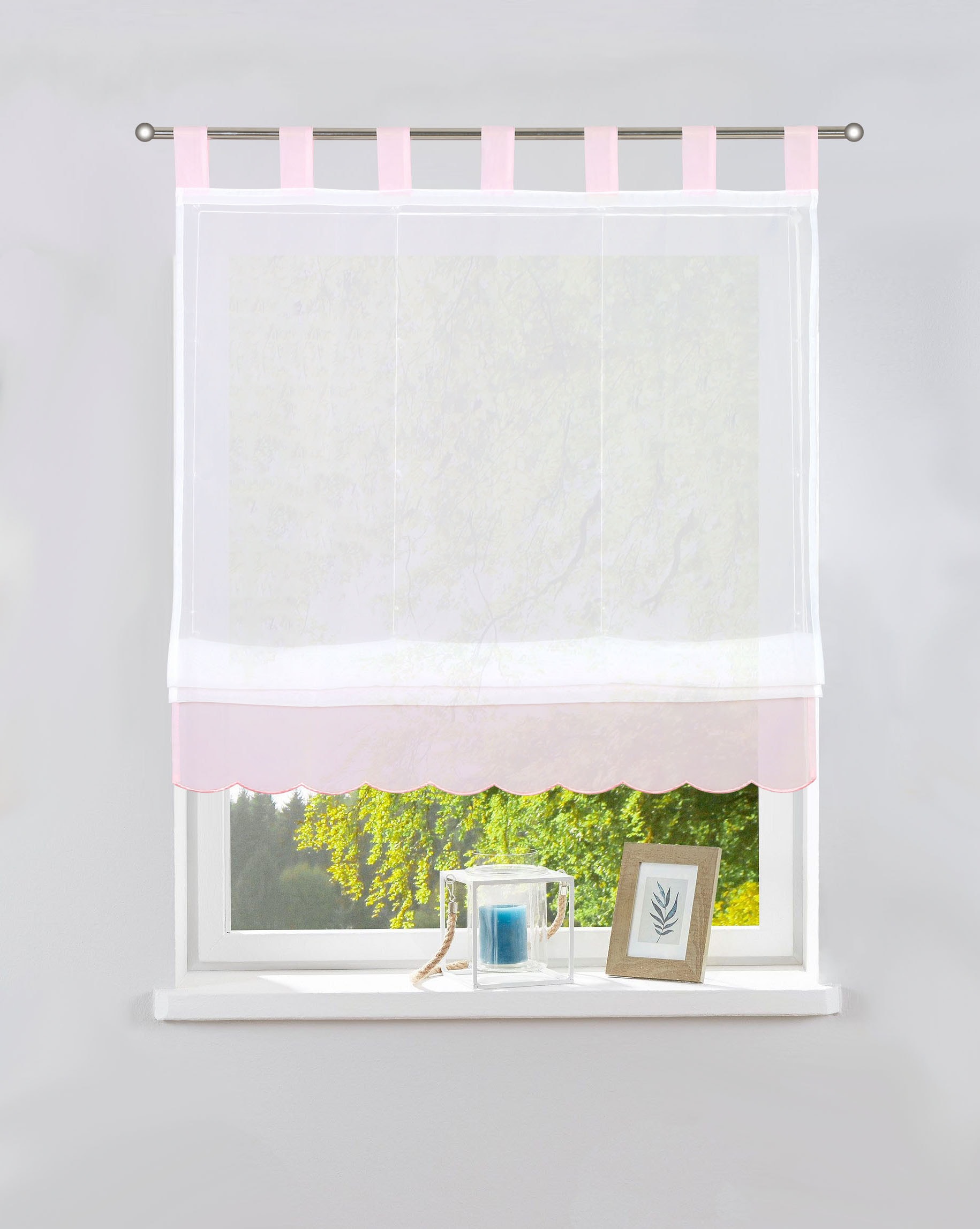 my home Raffrollo »Xana«, mit Schlaufen, Transparent, Bedruckt, Polyester kaufen