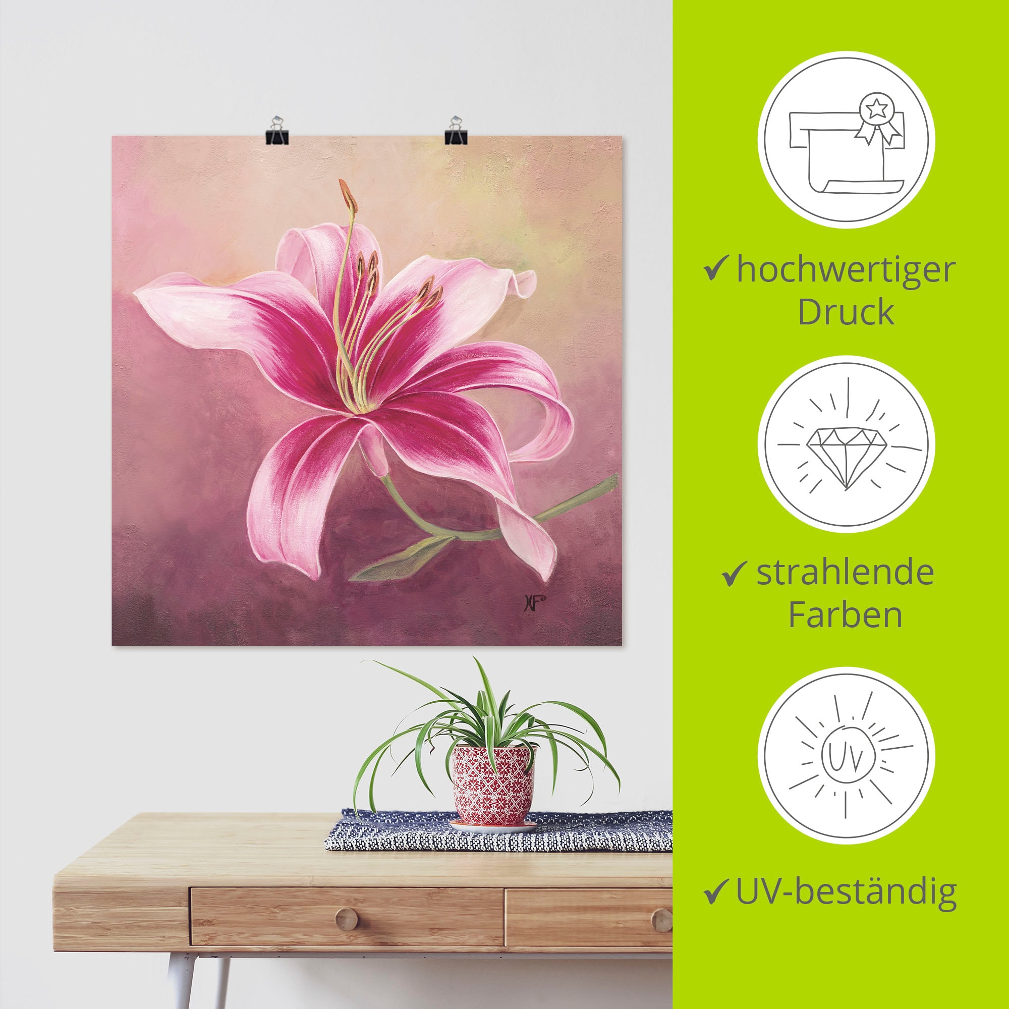 Artland Wandbild »Frühe Lilie«, Blumen, (1 St.), als Leinwandbild, Poster in verschied. Größen