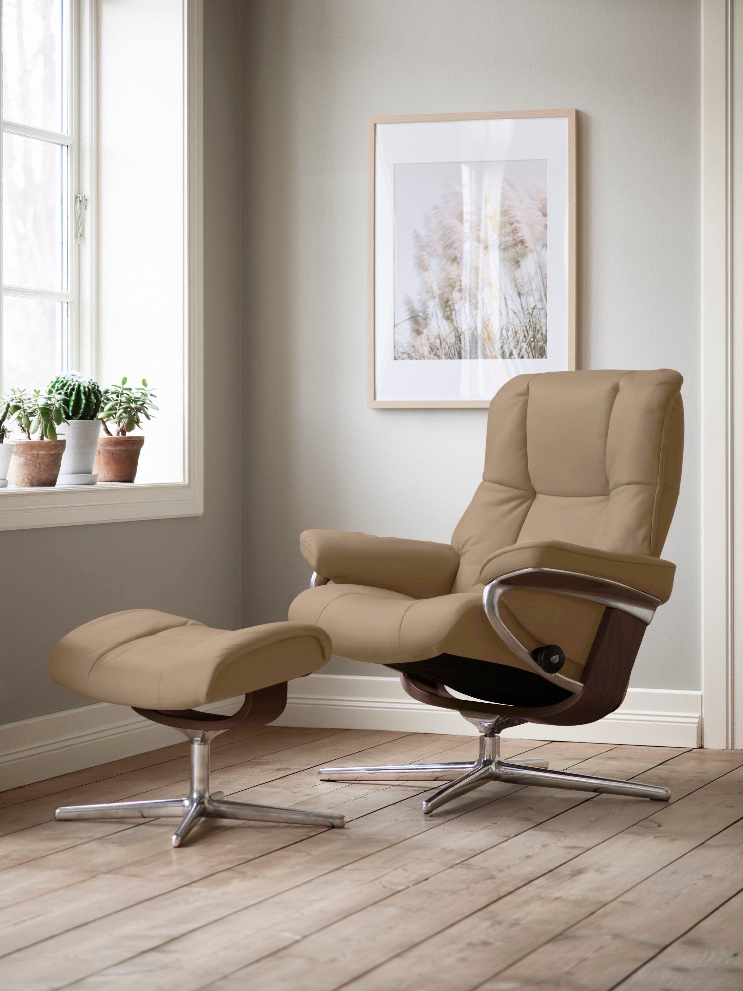 Stressless® Relaxsessel »Mayfair« mit Cross Base, Größe S, M & L, Holzakzent Braun