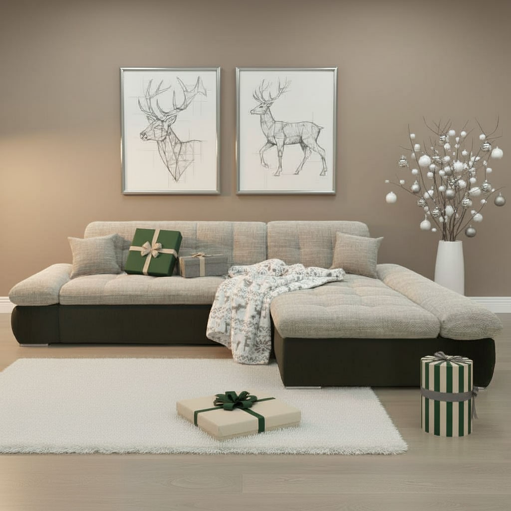 DOMO collection Ecksofa »PB Moric  wahlweise mit Bettfunktion + Armteilverstellung, L-Form« im XXL-Format, B/T/H:300/172/80 cm, feine Steppung