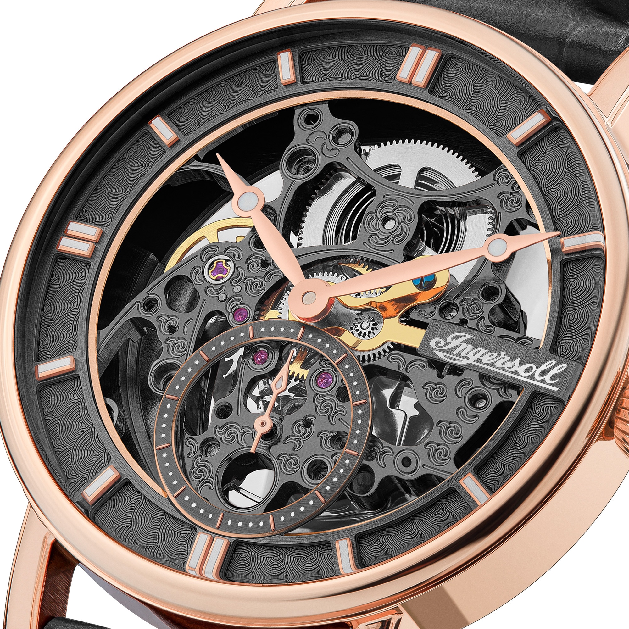 Ingersoll Automatikuhr »The Herald« Armbanduhr, Herrenuhr, Mechanische Uhr, Lederarmband, analog