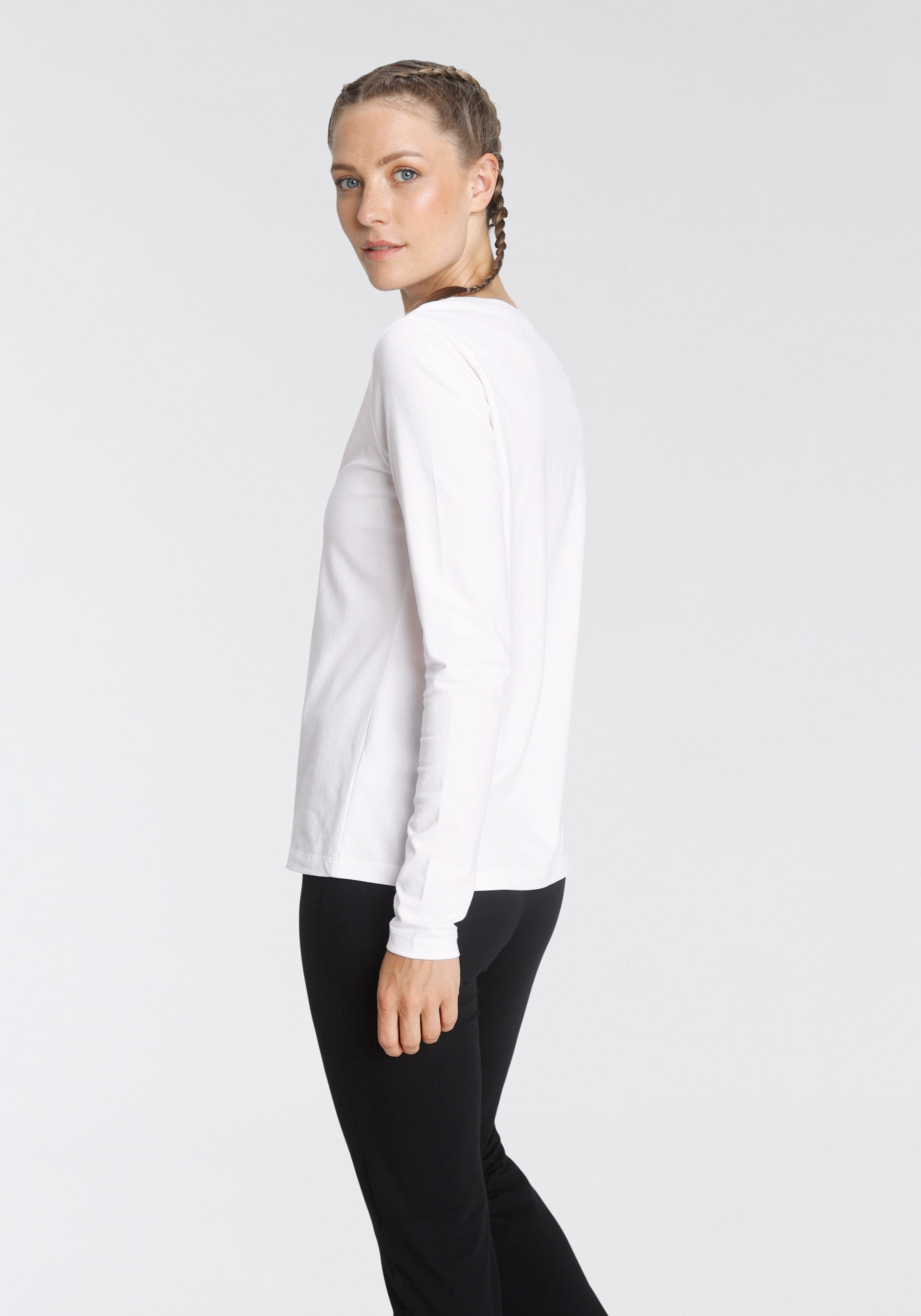 Eastwind Langarmshirt, Langarm, im Basic-Stil, Rundhalsausschnitt, aus Baumwolle