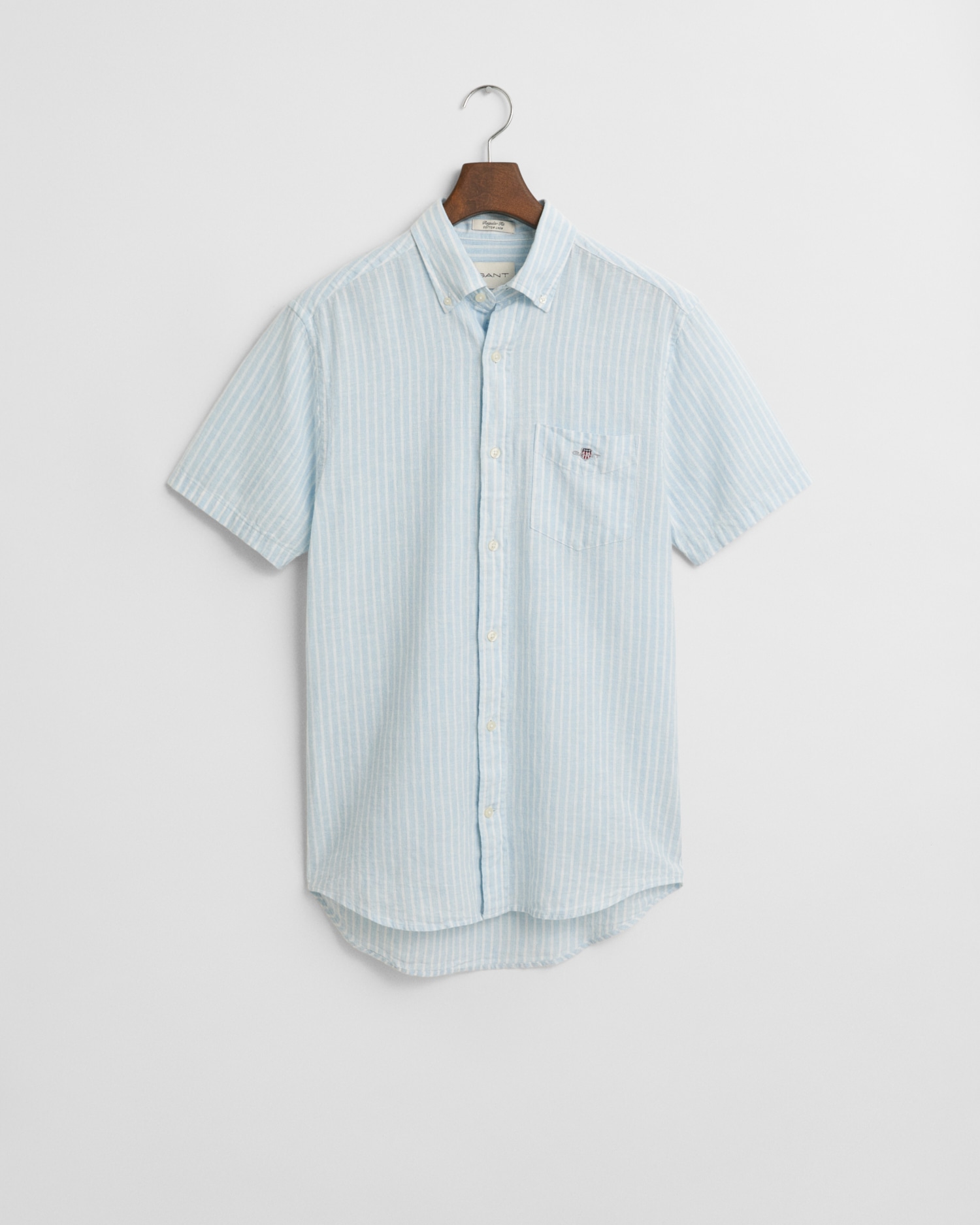 Gant Kurzarmhemd »REG COTTON LINEN STRIPE SS SHIRT«, ist ideal für warme Sommertage