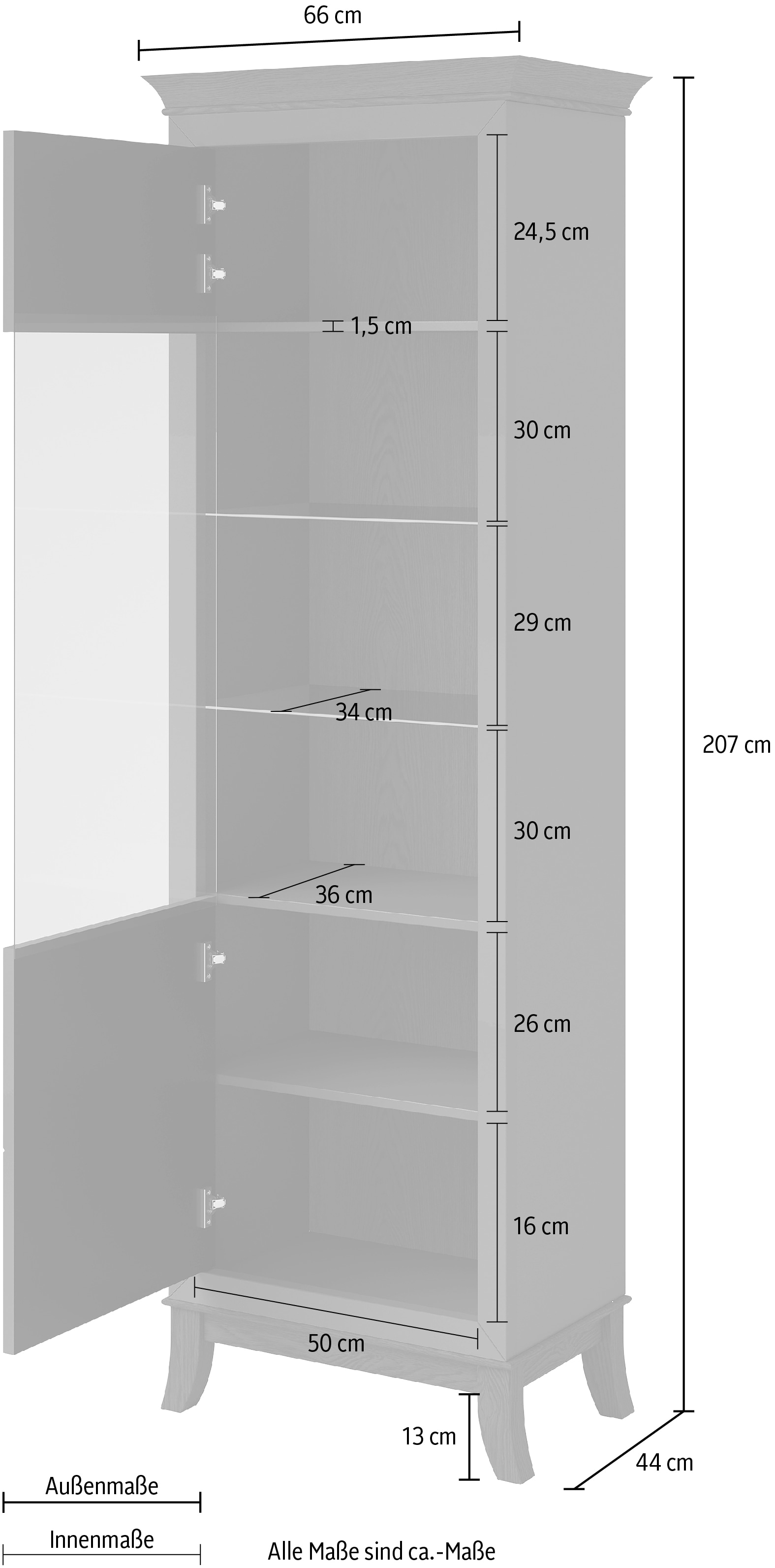 Leonique Vitrine »Tisaro«, Breite 66 cm auf Rechnung kaufen