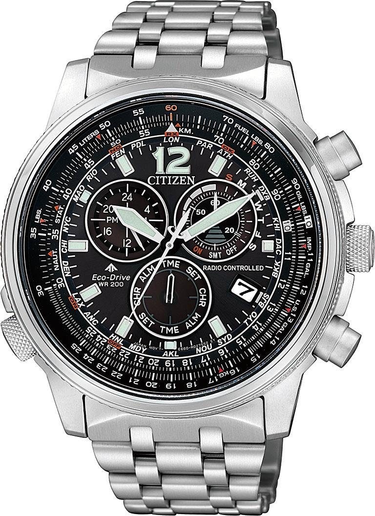 Citizen Funkchronograph »CB5860-86E«, Armbanduhr, Herrenuhr, Solar, Stoppfunktion, bis 20 bar...