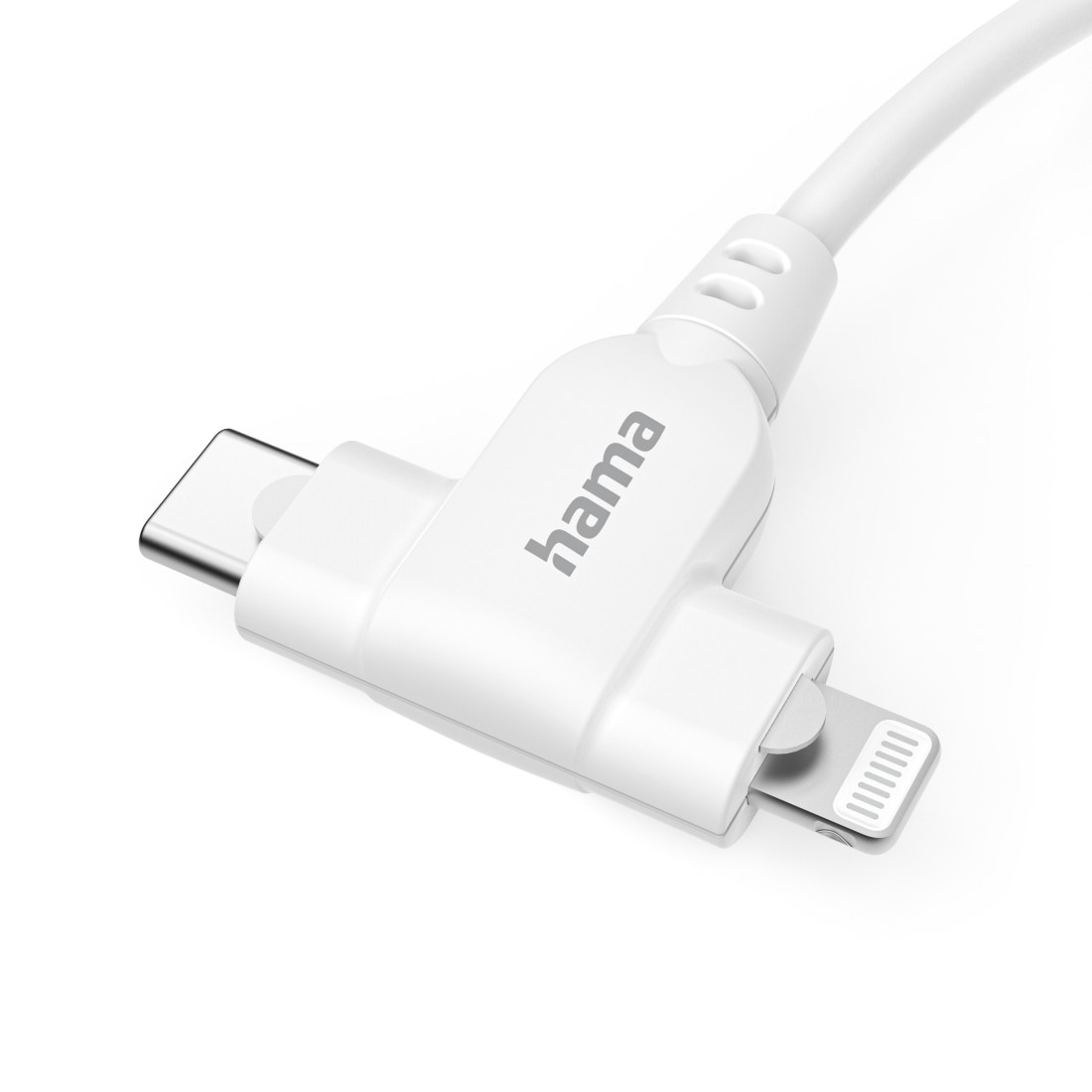 Hama USB-Kabel »2in1 USB-Kabel, USB-C auf USB-C/Lightning, 1,5m, weiß« Lightning | USB Typ C | USB-C USB-C 150 cm Datenübertragung, Schnellladefunktion