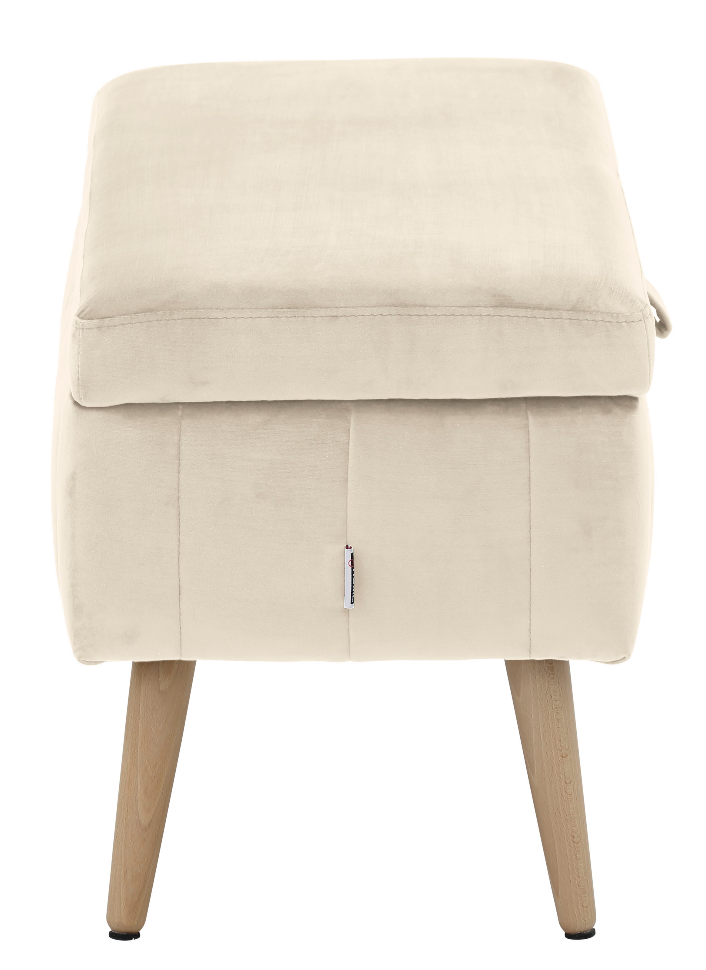 INOSIGN Truhenbank »AMIRA Sitzbank mit Stauraum, Maße B/T/H: 81/36/43 cm«, mit Staufach, in 3 Bezugsqualitäten mit feiner Steppung
