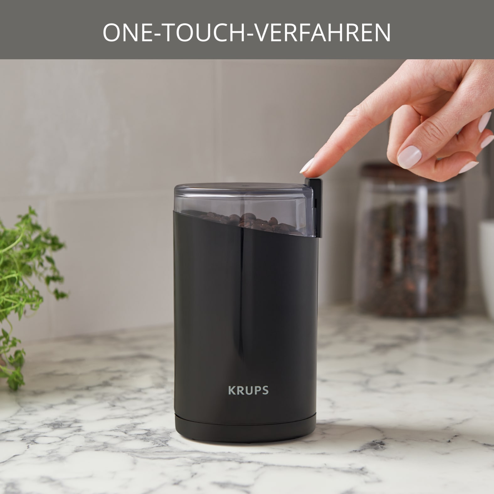 Krups Kaffeemühle »F20342« 200 W Schlagmesser 85 gBohnenbehälter fein bis grob, 12-Tassen Fassungsvermögen, robuste Edelstahlklingen