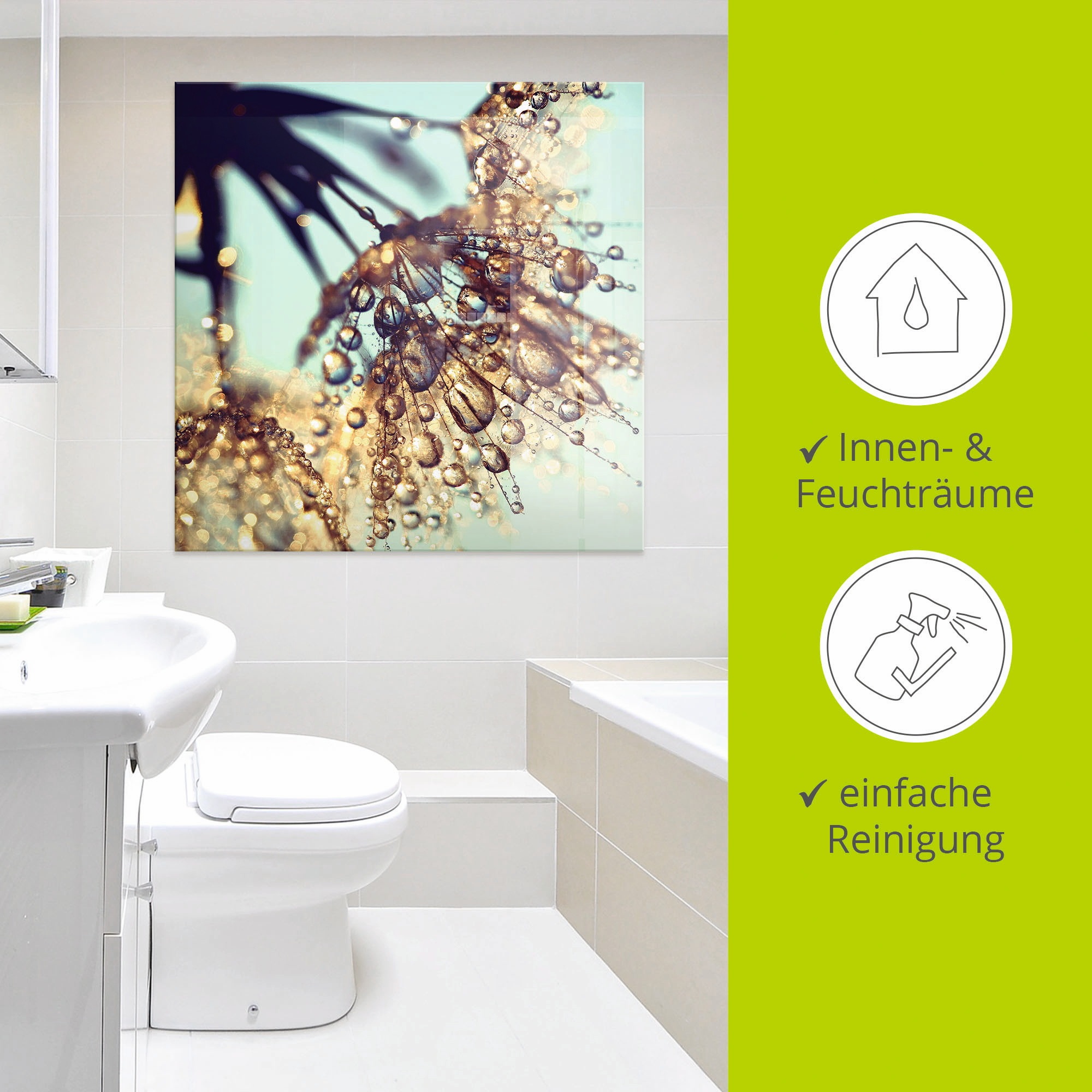 Artland Glasbild »Pusteblume Goldener Regen« Blumen 1 Stk. tlg. in verschiedenen Größen