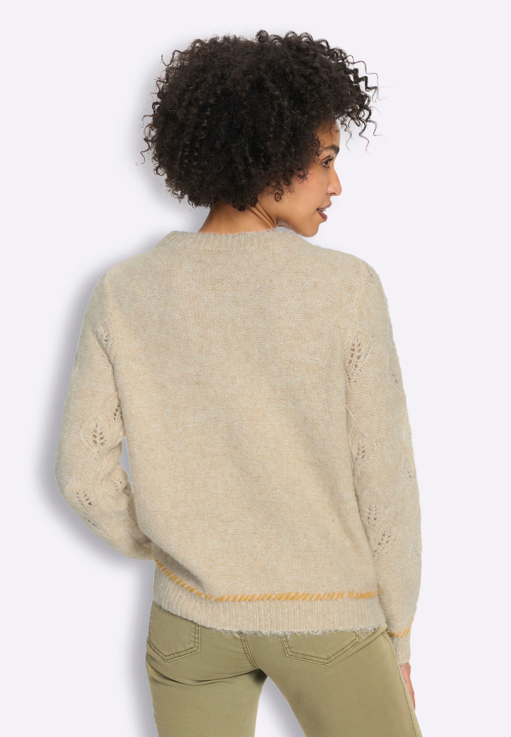 heine Strickpullover »Pullover Ajourpullover mit Effektgarn«