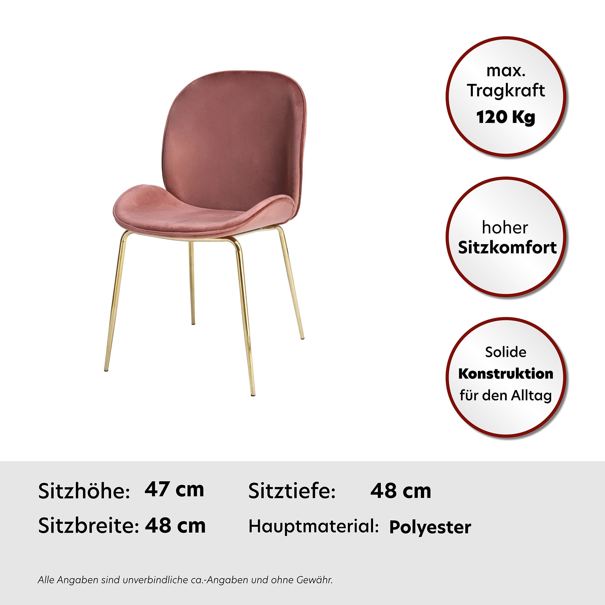 Kayoom Stuhl »Charlize 110 2er-Set, TOPSELLER! Esszimmerstühle,moderne Optik«, (Set), 2 St., Samtstoff, samtweicher Bezug, bequem, zeitlos, moderne Optik