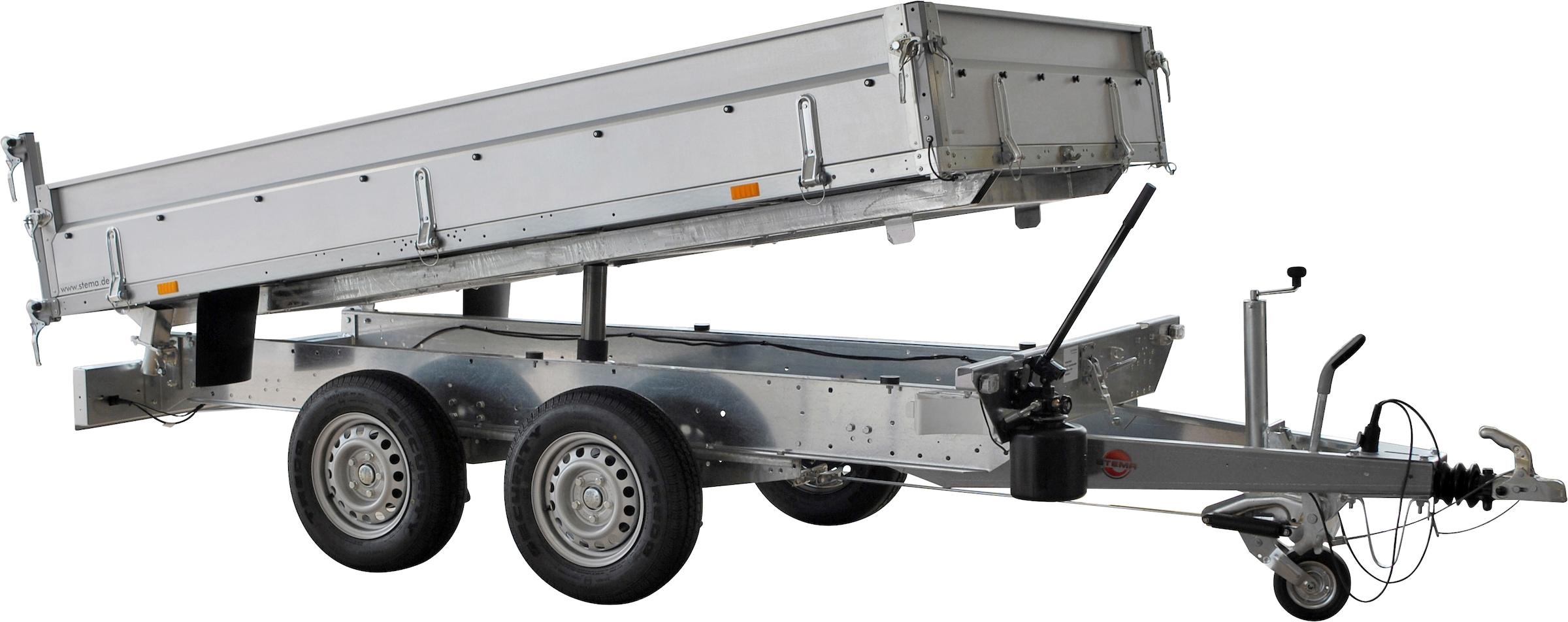 STEMA PKW-Anhänger »Rückwärtskipper 2,7 t« inkl. E-Hydraulikset und Gitteraufsatz