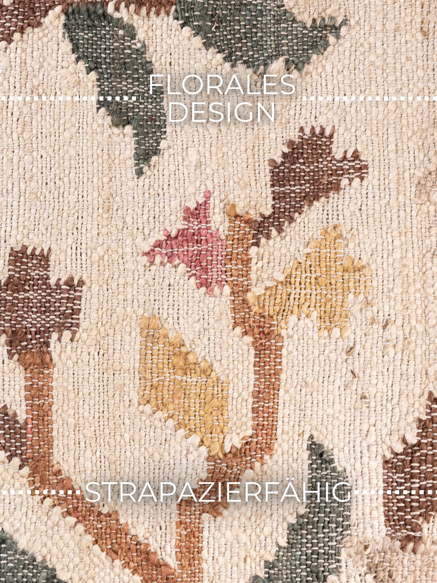 ELLE DECORATION Teppich »Kelim Violette« rechteckig 3 mm Höhe Jute, Baumwolle, Natur, Handgewebt, Kelim, orientalisch, Boho