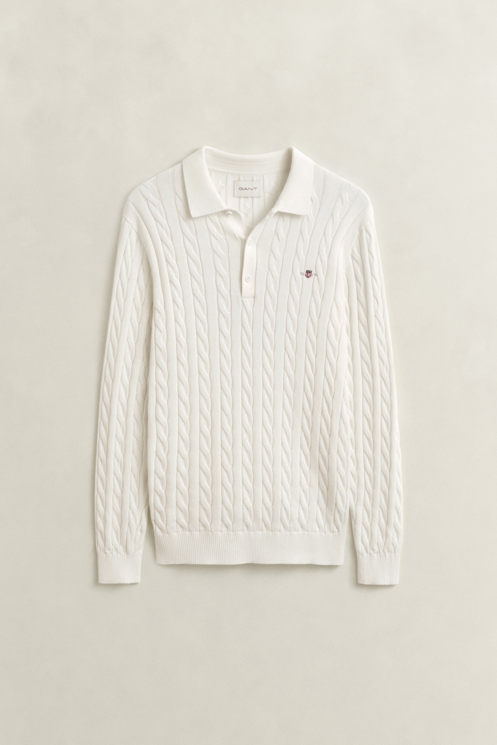Gant Polokragenpullover »COTTON CABLE POLO« Regular fit mit Polokragen